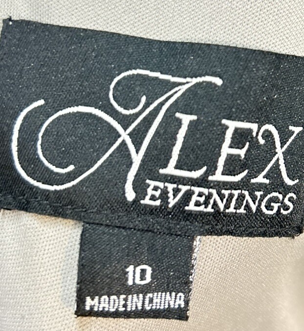 Alex Evenings 2-Piece Evening Sequin/Lace Dress Sliver Size 10