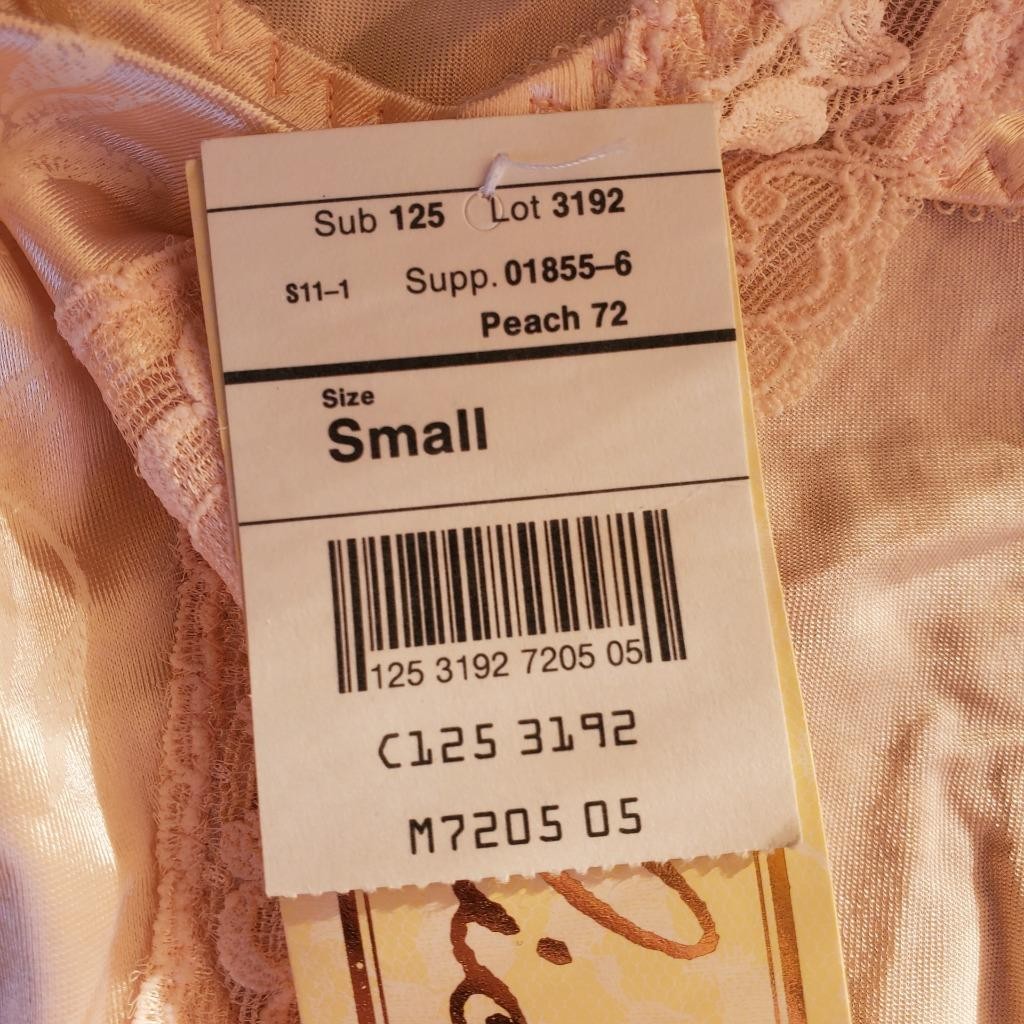 Vtg Size 5 Small Delicates 3192 Lace Trim Satin Floral Peach Panty