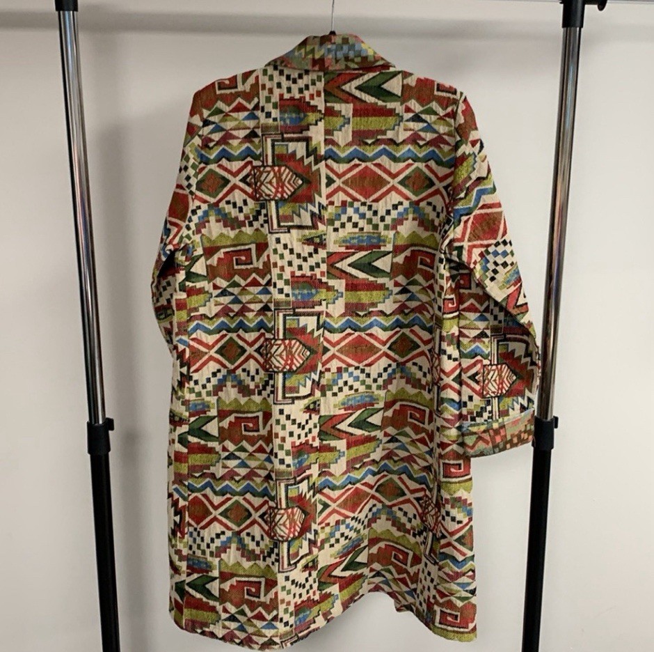 Vintage Nostalgia Western Print Tapestry Jacket Size L