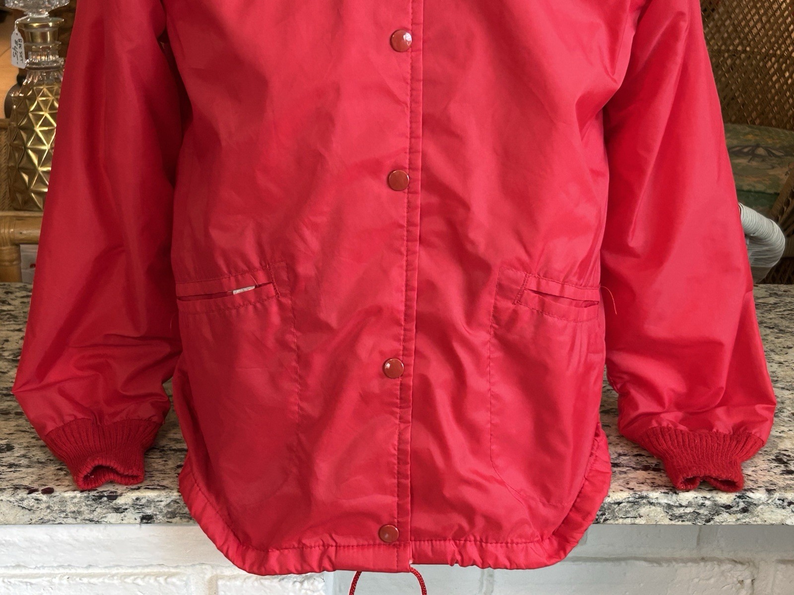 Vintage 80s Pinehurst Golf Course Resort NC West Wind Windbreaker Ladies M Red