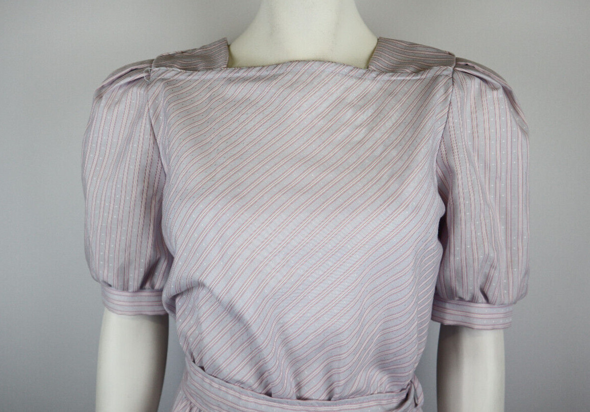 BYER TOO! Vintage 80s 90s Womens Dress Size 7 Blue Red Striped Belted