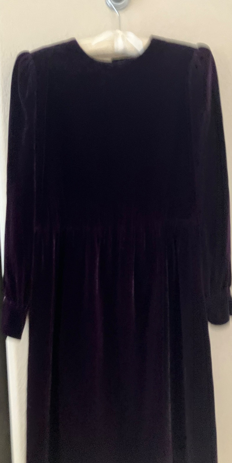 Saint Laurent Rive Gauche YSL Deep Purple Vintage Velvet Dress