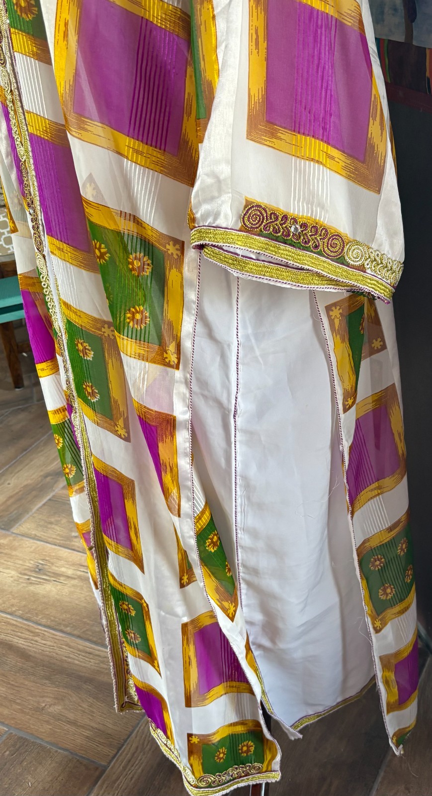 Vtg mid 60&rsquo;s – 70&rsquo;s 2pc Moroccan Caftan Set Sz L-XL