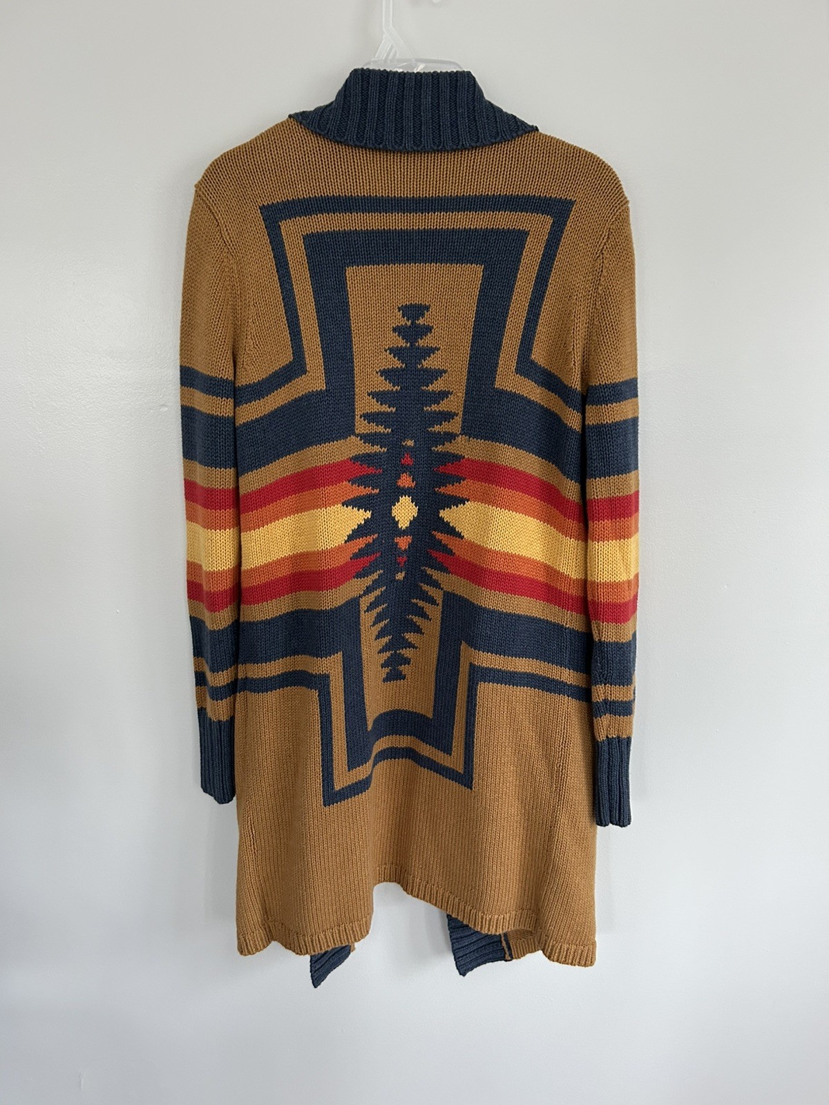Pendleton Harding Open Long Cardigan Small Cotton Wool Exc Shape Southwest Aztec