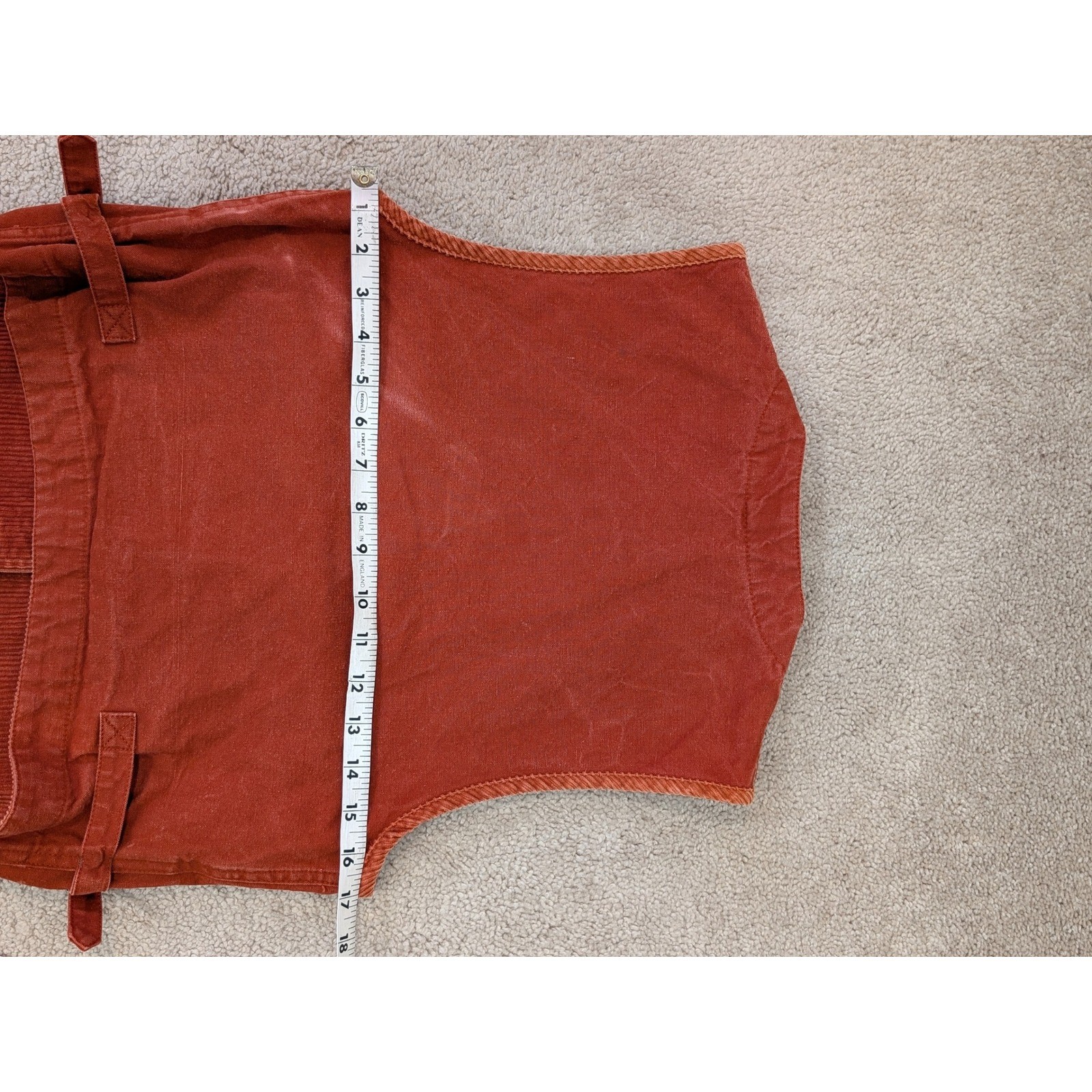 Vintage 70s Gap Womens Rust Orange Cotton Canvas Corduroy Utility Vest Size S