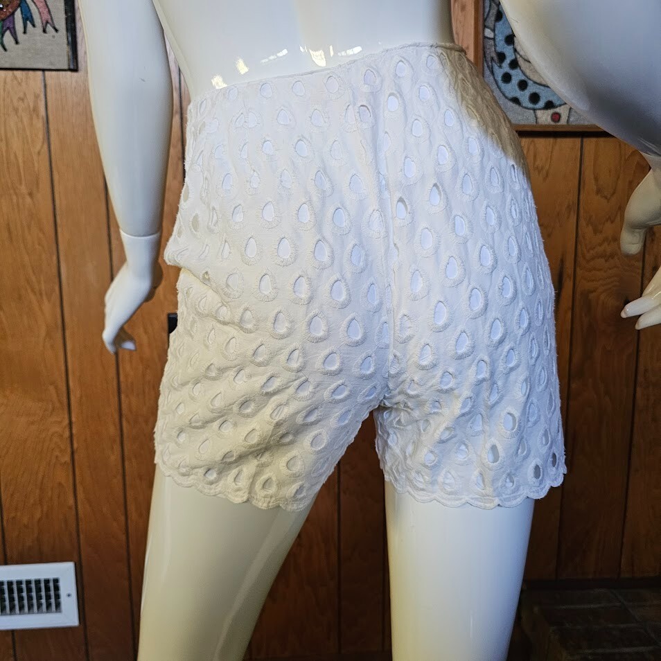 Vtg 60s Eyelet Lace Tea Timer Play Shorts & Skirt Chuck Howard Beach Party XS/S