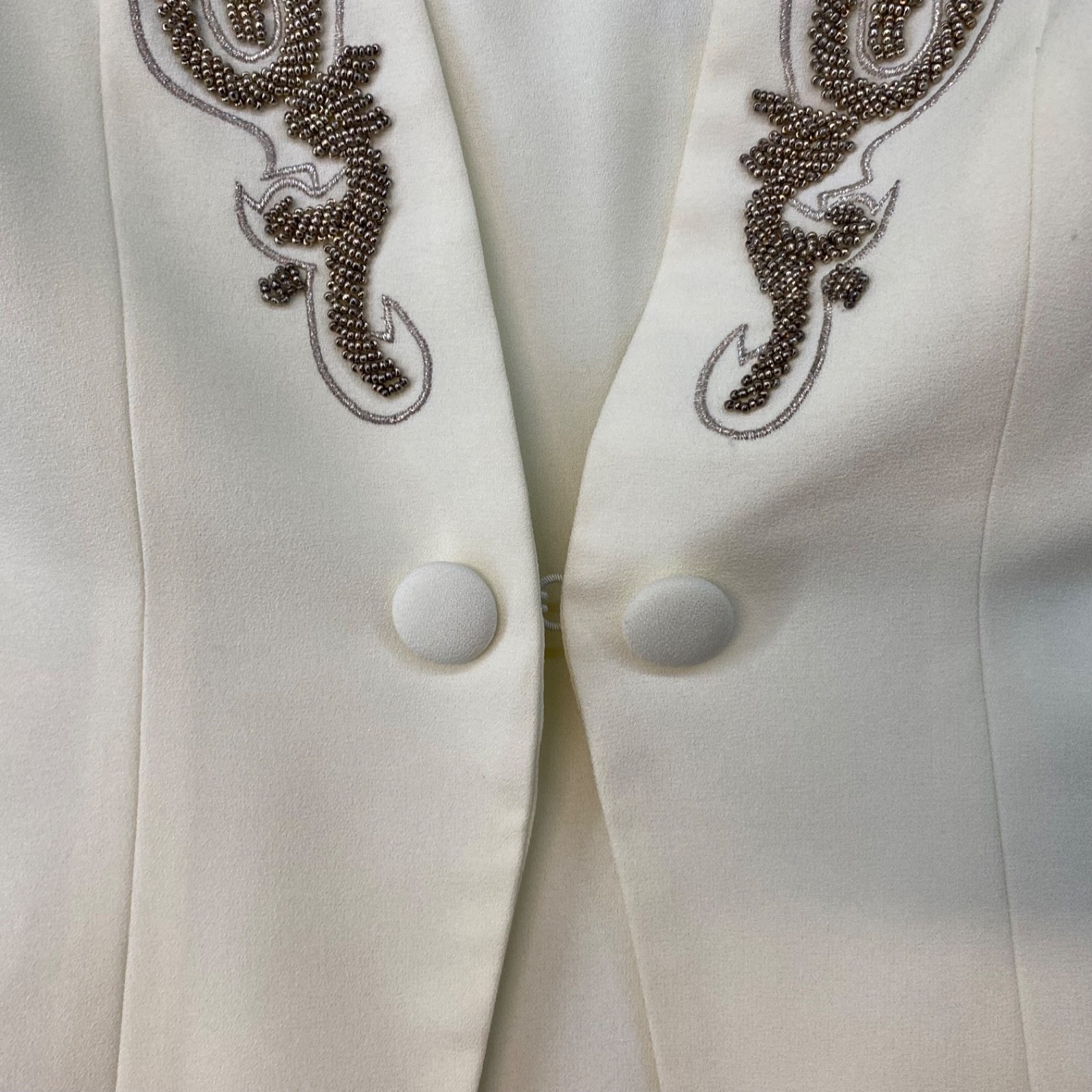 Vintage Warren Petites Size 4 • Beaded Dress With Jacket • Cream • Bridal