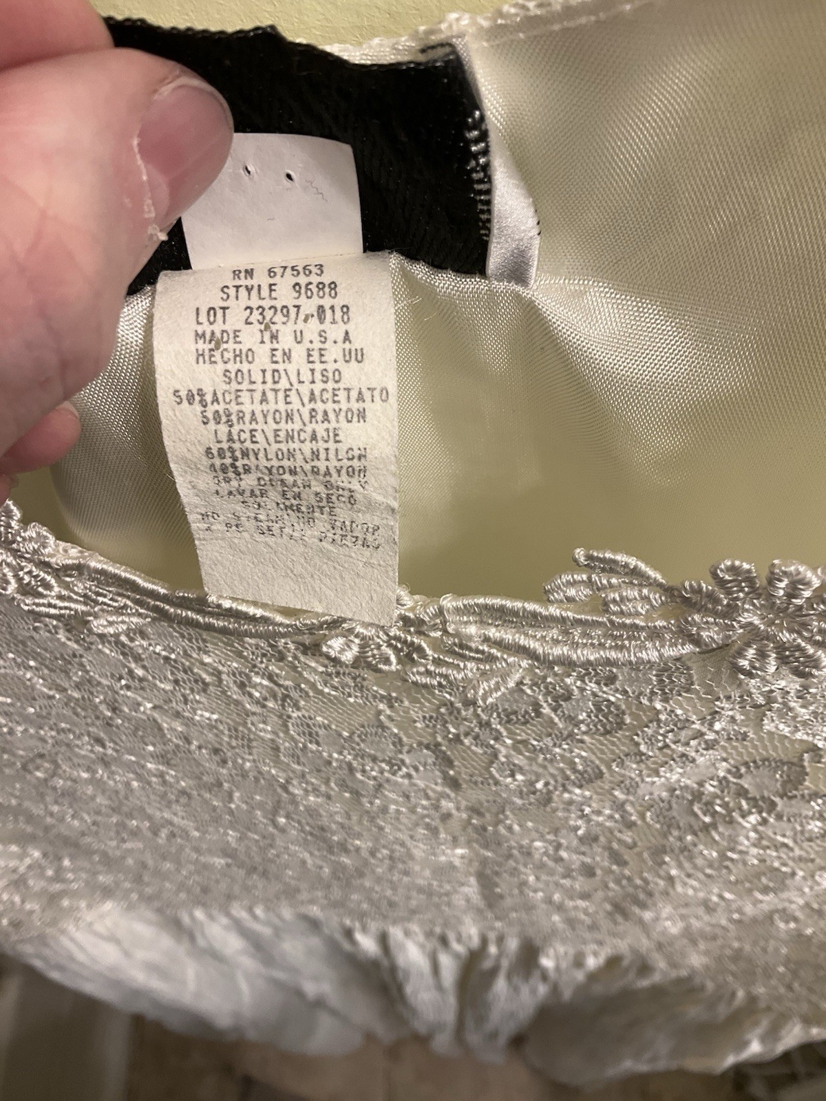 Vintage SL fashions ivory sleeveless maxi dress 12 lace floral bodice whimsy