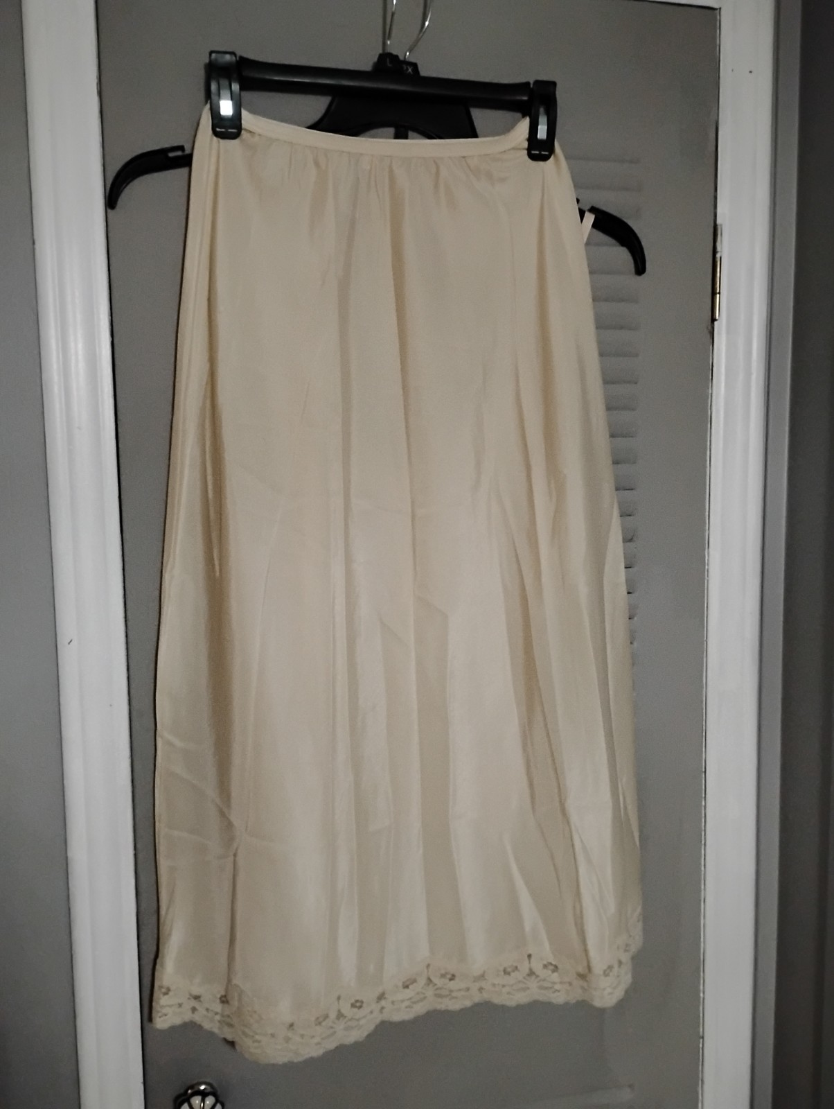 Vtg Lady Lynne Size 29 Half Slip Skirt Lingerie Ivory Lace Nylon USA ILGWU