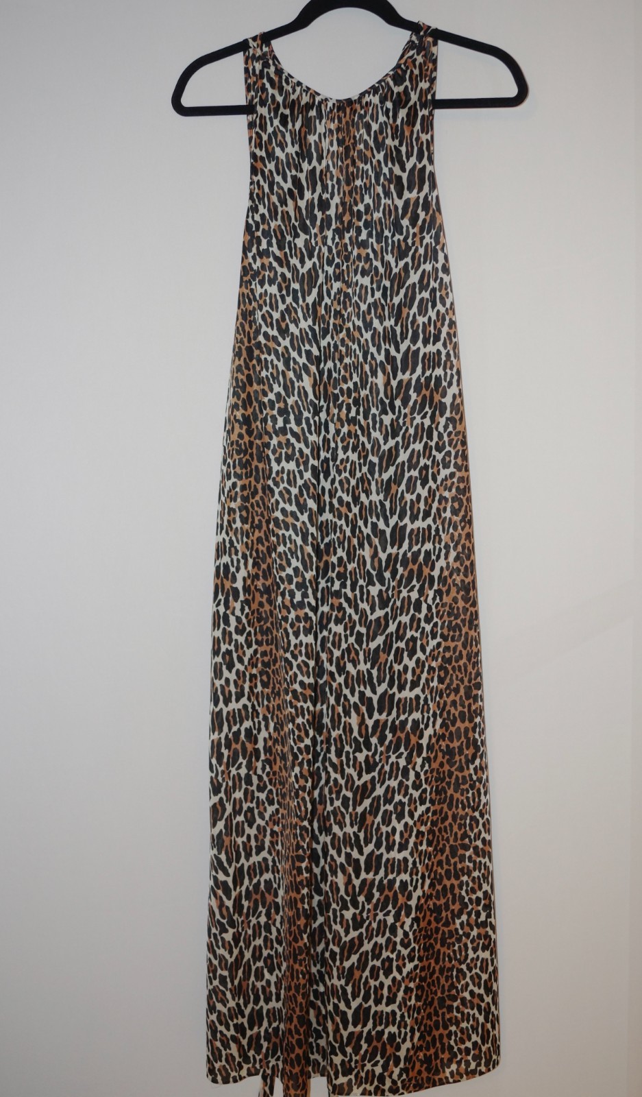 Vintage 70s Leopard Print Nylon Slip Dress 1970s Vanity Fair Lingerie Gown Large