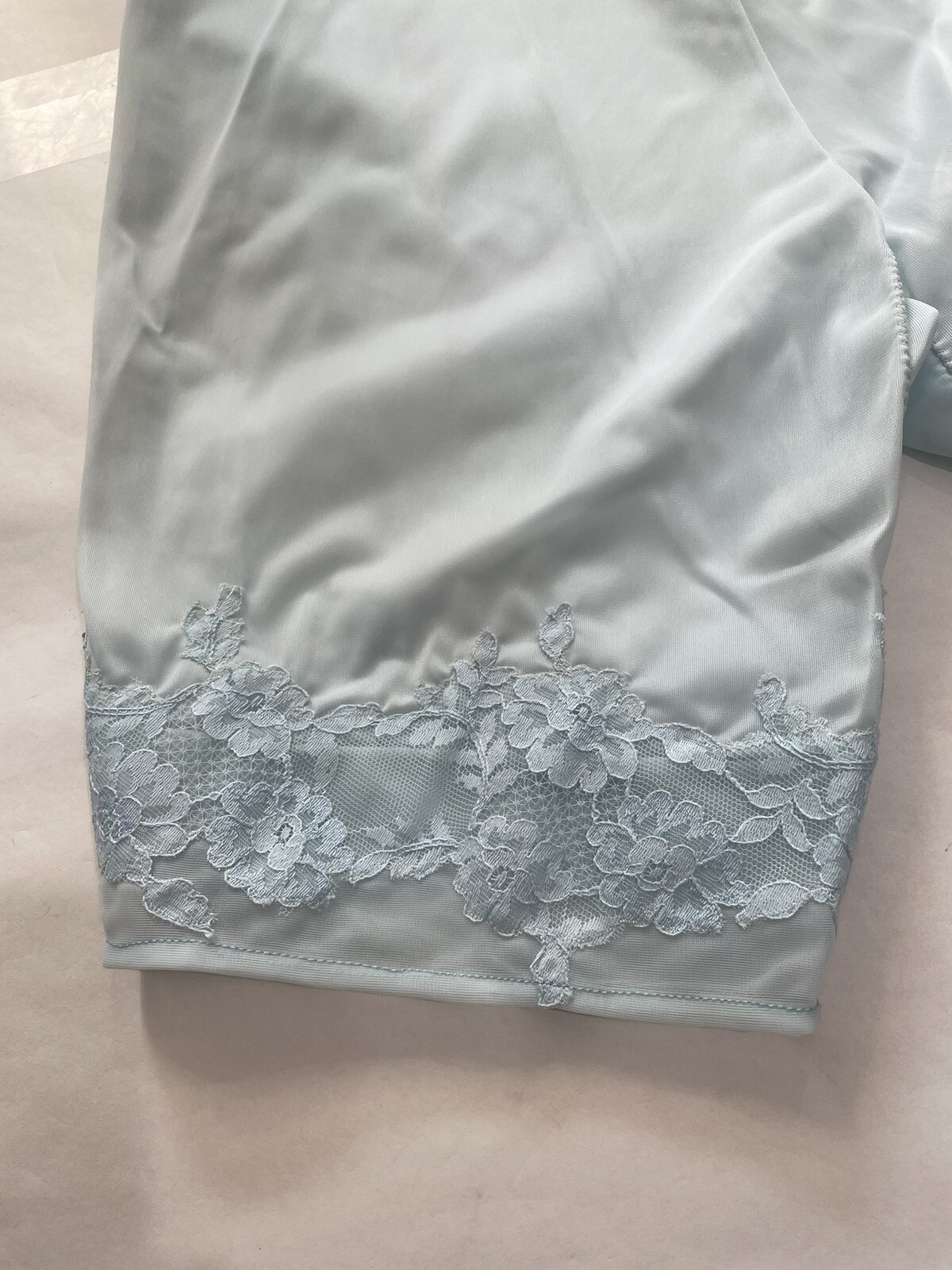VTG Bloomers Knicker Semi Sheer Blue Pettipant Shorts Half Slip Lace SZ XS 4