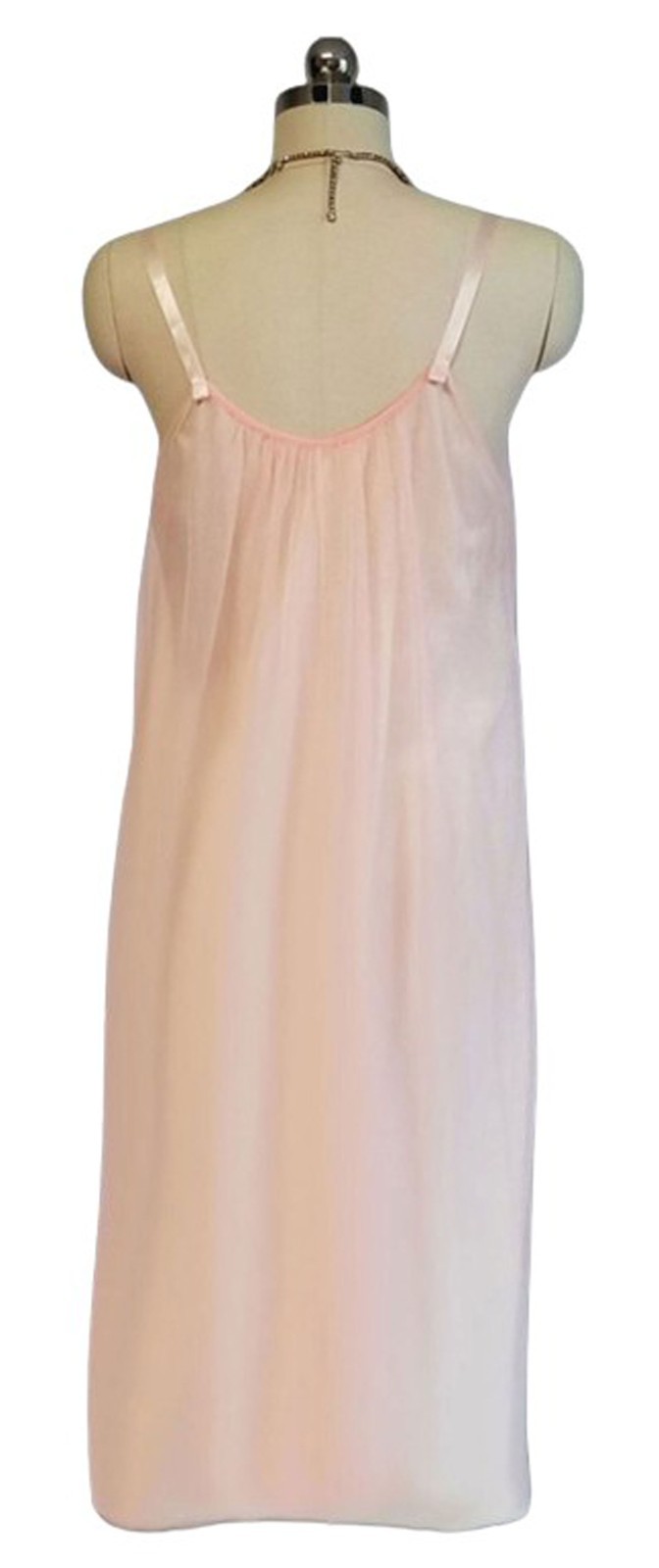 EXQUISITE VINTAGE FLUFFY INTIME RUFFLY LACE DOUBLE NYLON PEIGNOIR NIGHTGOWN MED.