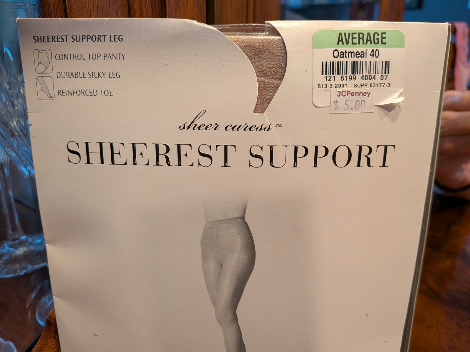 JCP Sheer Caress Sheerest Support Pantihose In Oatmeal Average