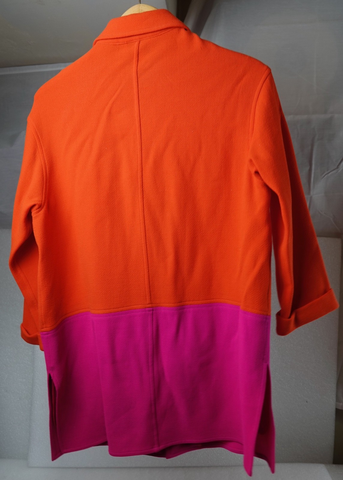 VINTAGE WOMANS EMANUEL UNGARO ORANGE COLORBLOCK 1960&rsquo;S JACKET 4/38