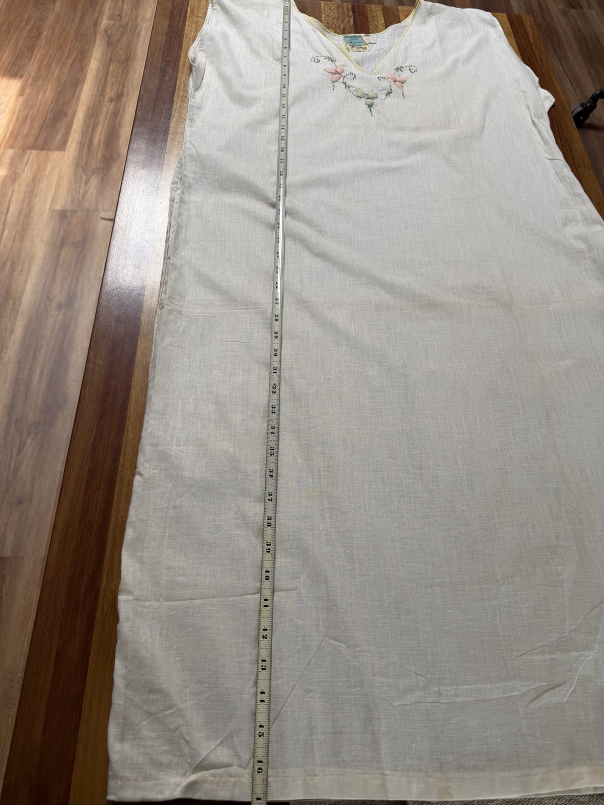 VTG 20s 30s Antique Cotton Night Dress Porto Rican Maid Hand Sewn NOS Lingerie