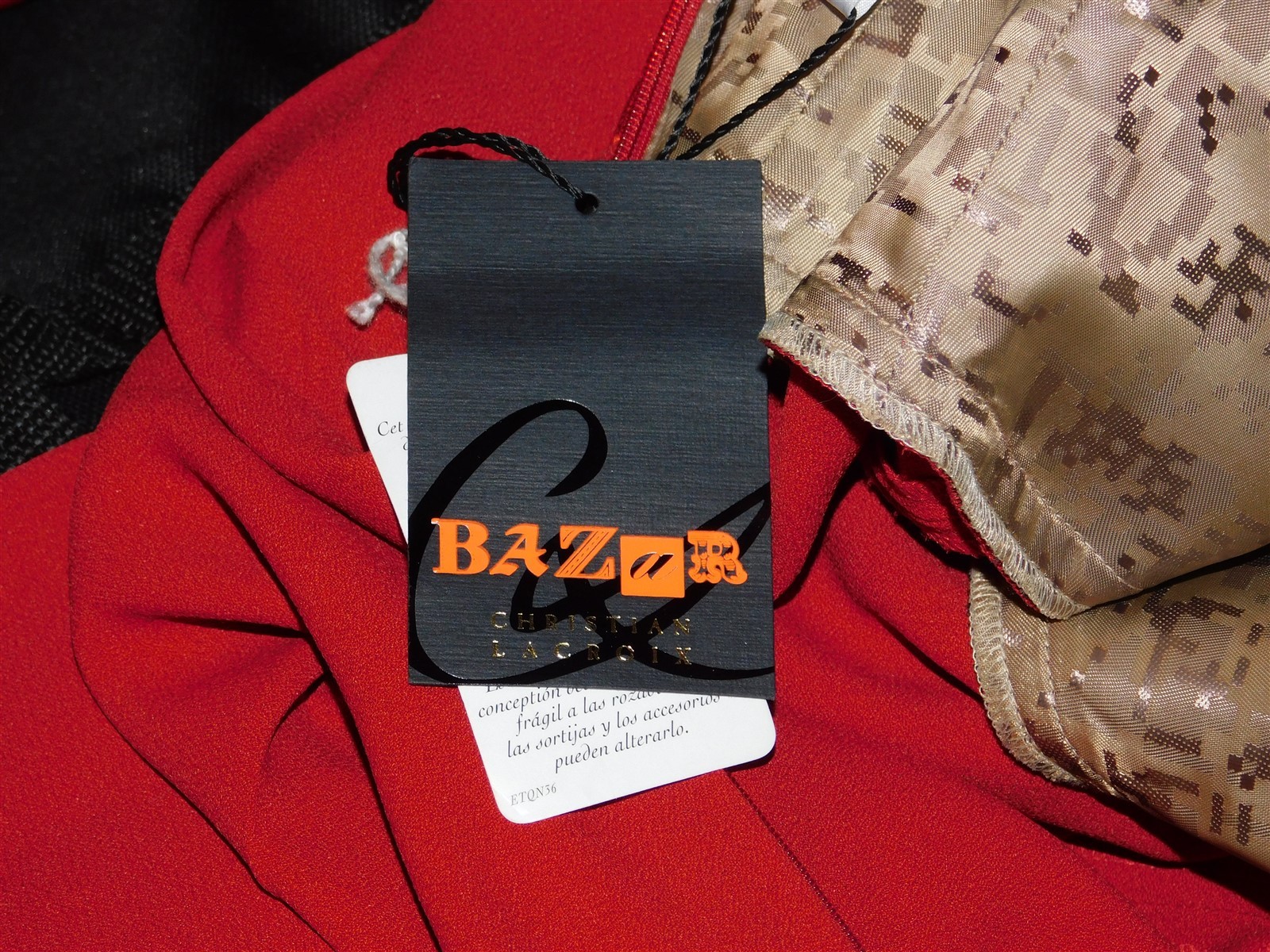 NWT Vtg Christian Lacroix Bazar Red High-Waisted Wide-Leg Trouser Pants Size 38