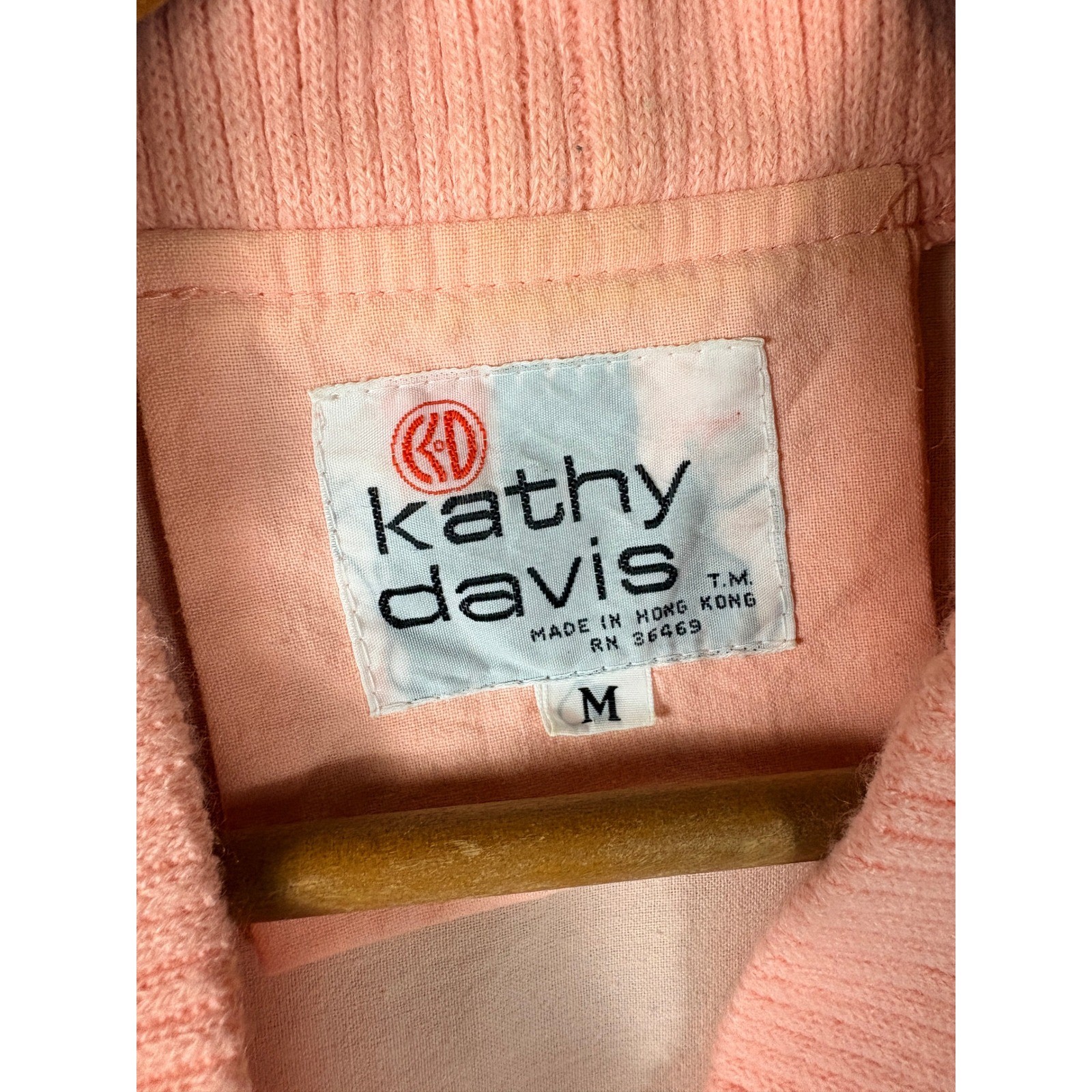 Vintage 80s Kathy Davis Peach Button Up Jacket Womens M mod punk glam colorful