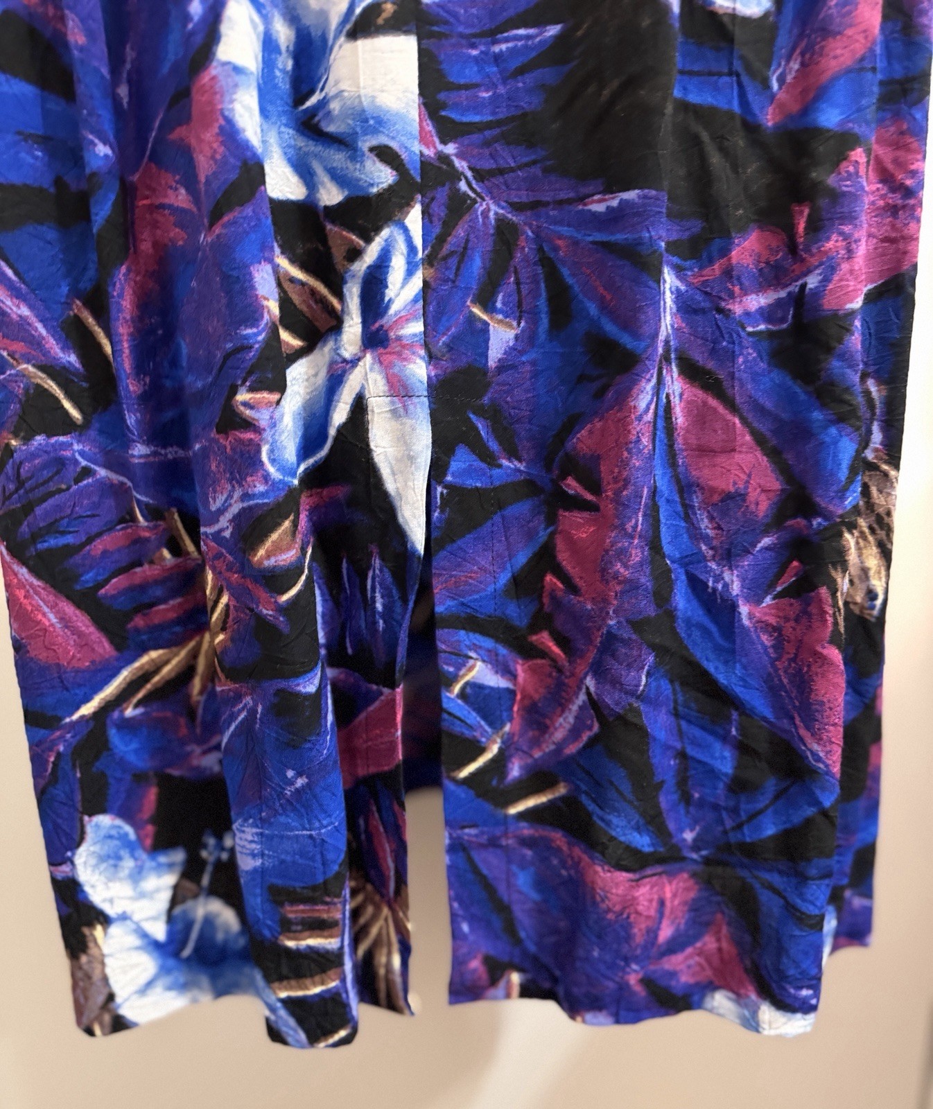 JAMS WORLD VINTAGE WOMENS BLUHARI FLORAL DRESS LARGE L HAWAIIAN RESORT CRUISE