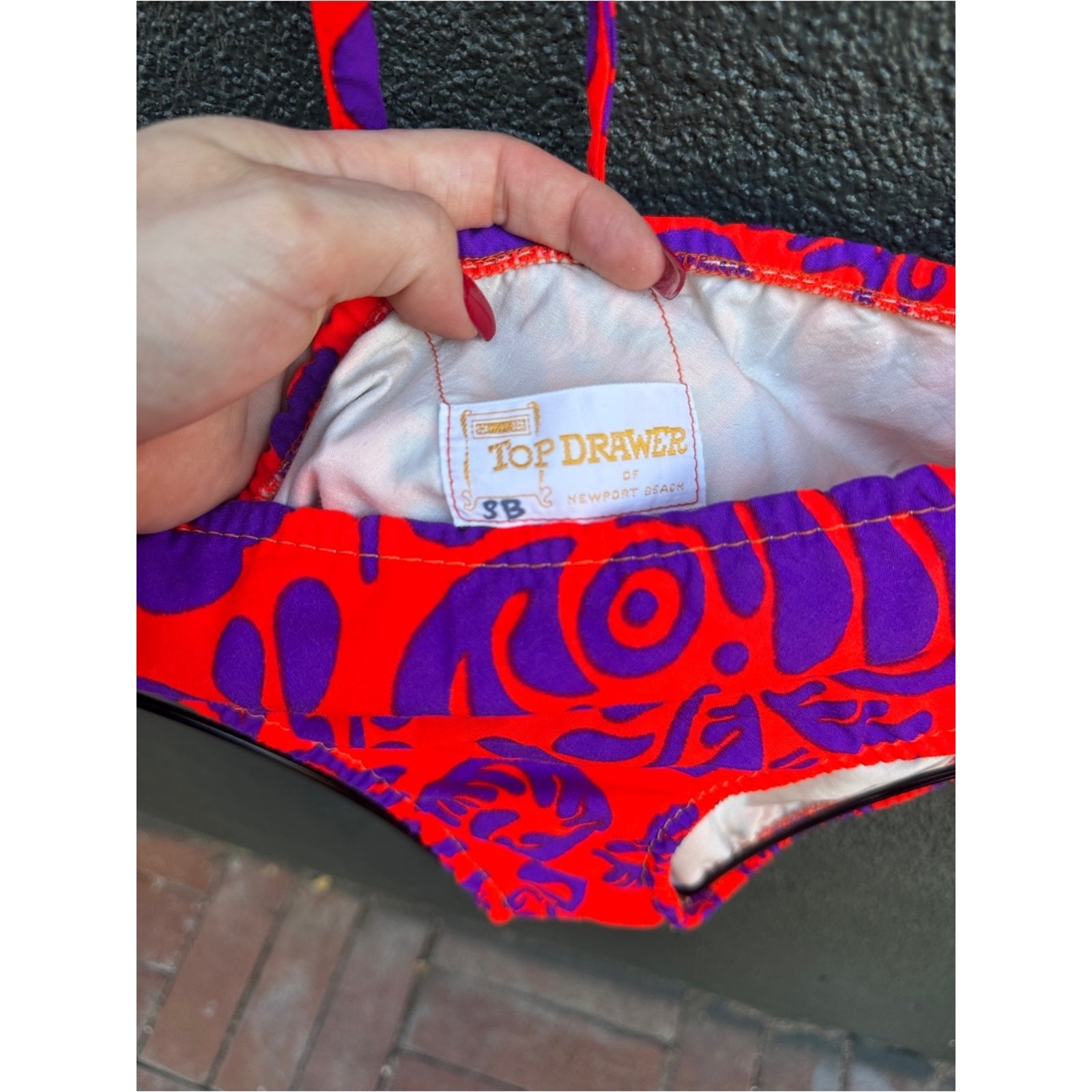 60s Vintage Bright Psychedelic Print Bikini Set Sz SM