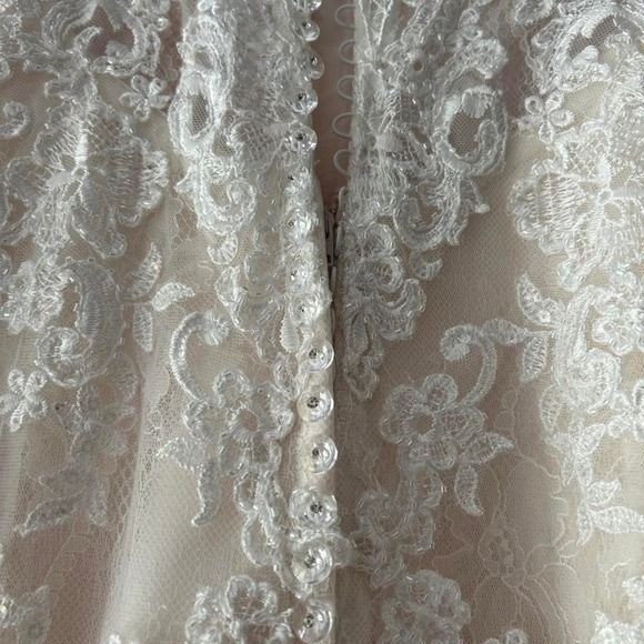 Vineyard Vows | Rebecca Ingram Blush Lace Wedding Dress Size 10