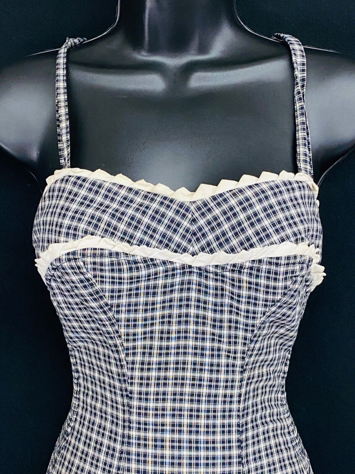 Vintage 1950s Jantzen black white plaid swimsuit one-piece deadstock pin up XS S