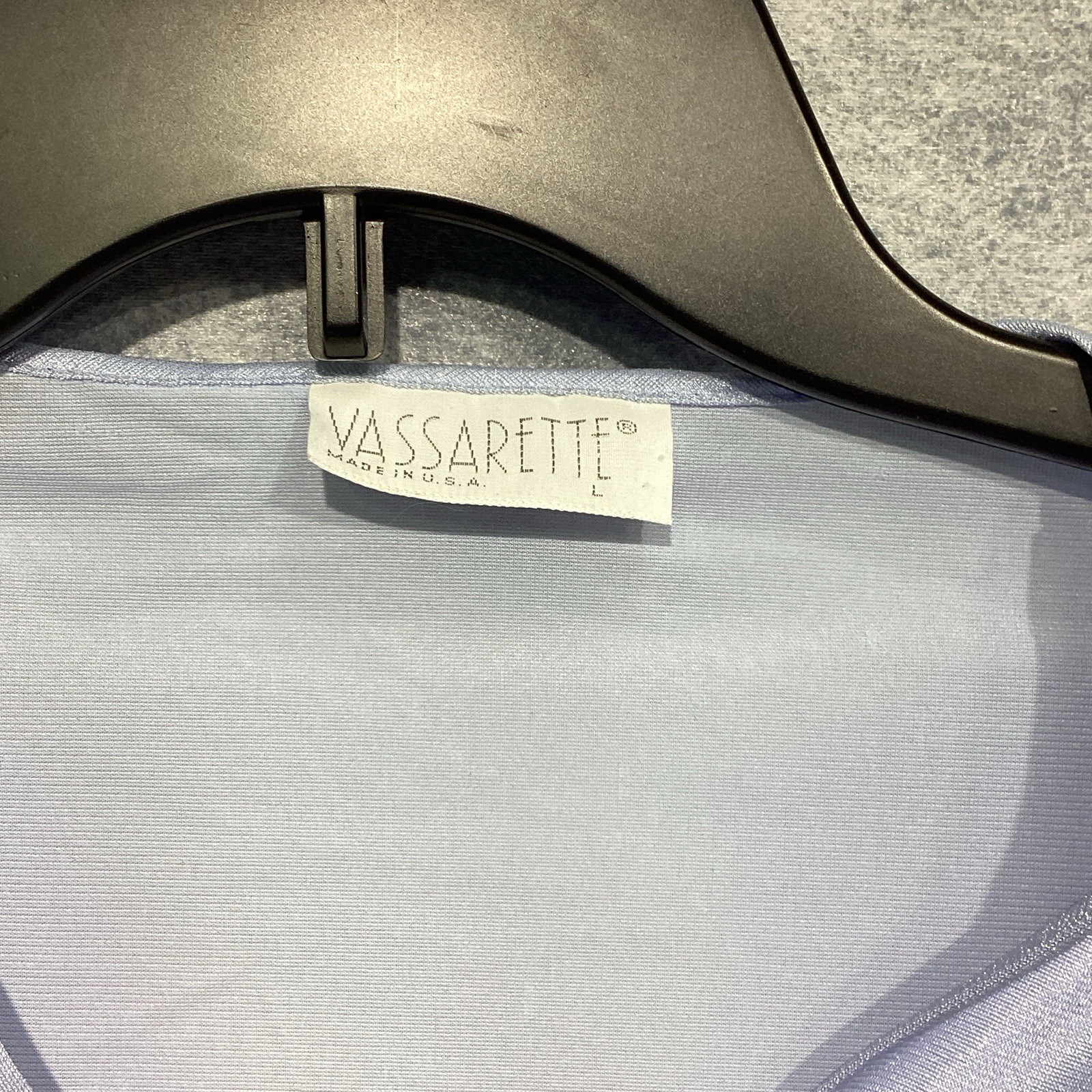 VINTAGE Vassarette Nylon ROBE Large Bust 46 Opal Blue Button NEW NWT