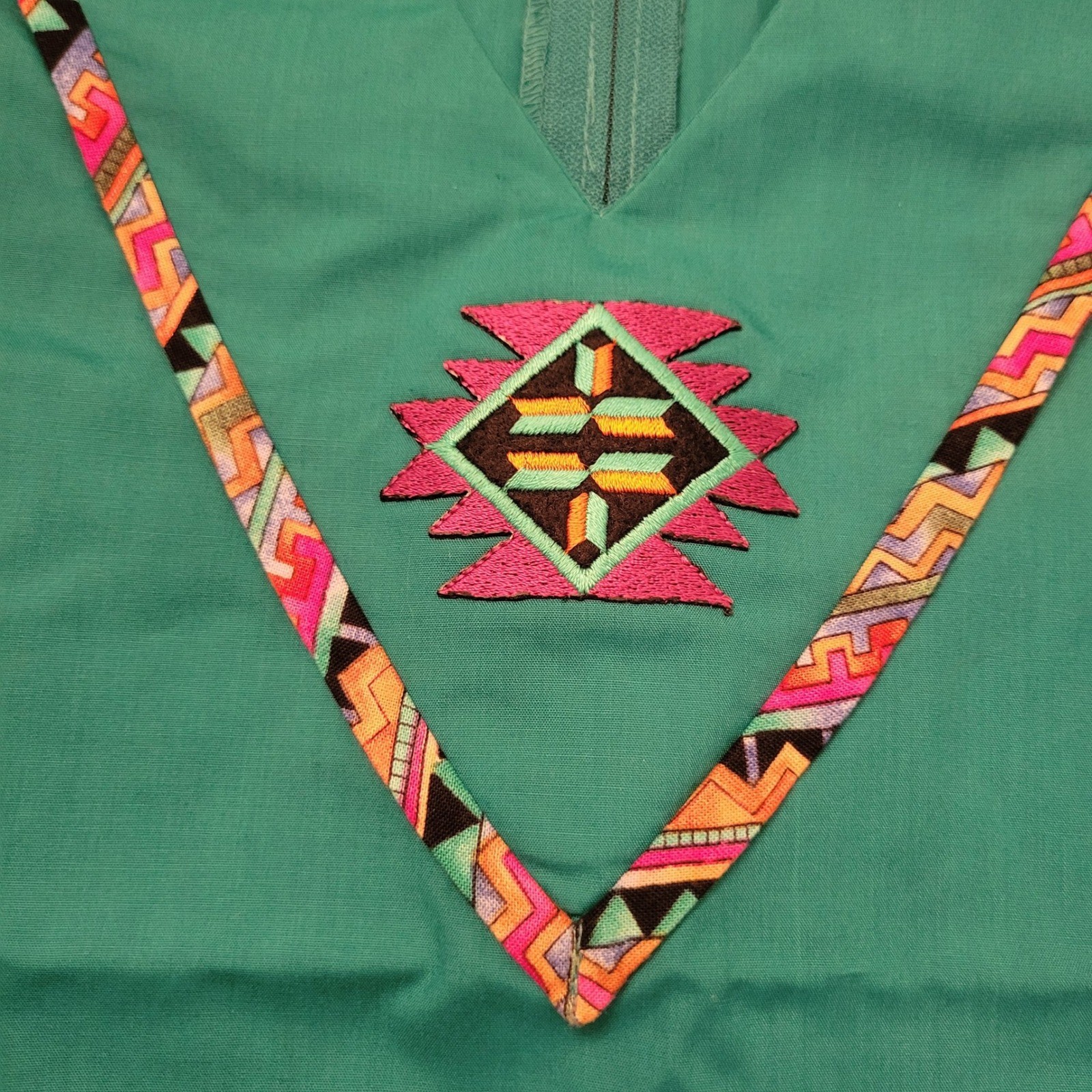 Malco Modes M Square Dance 5 Pc Teal Purple Southwestern Skirt Top Belt Hanky