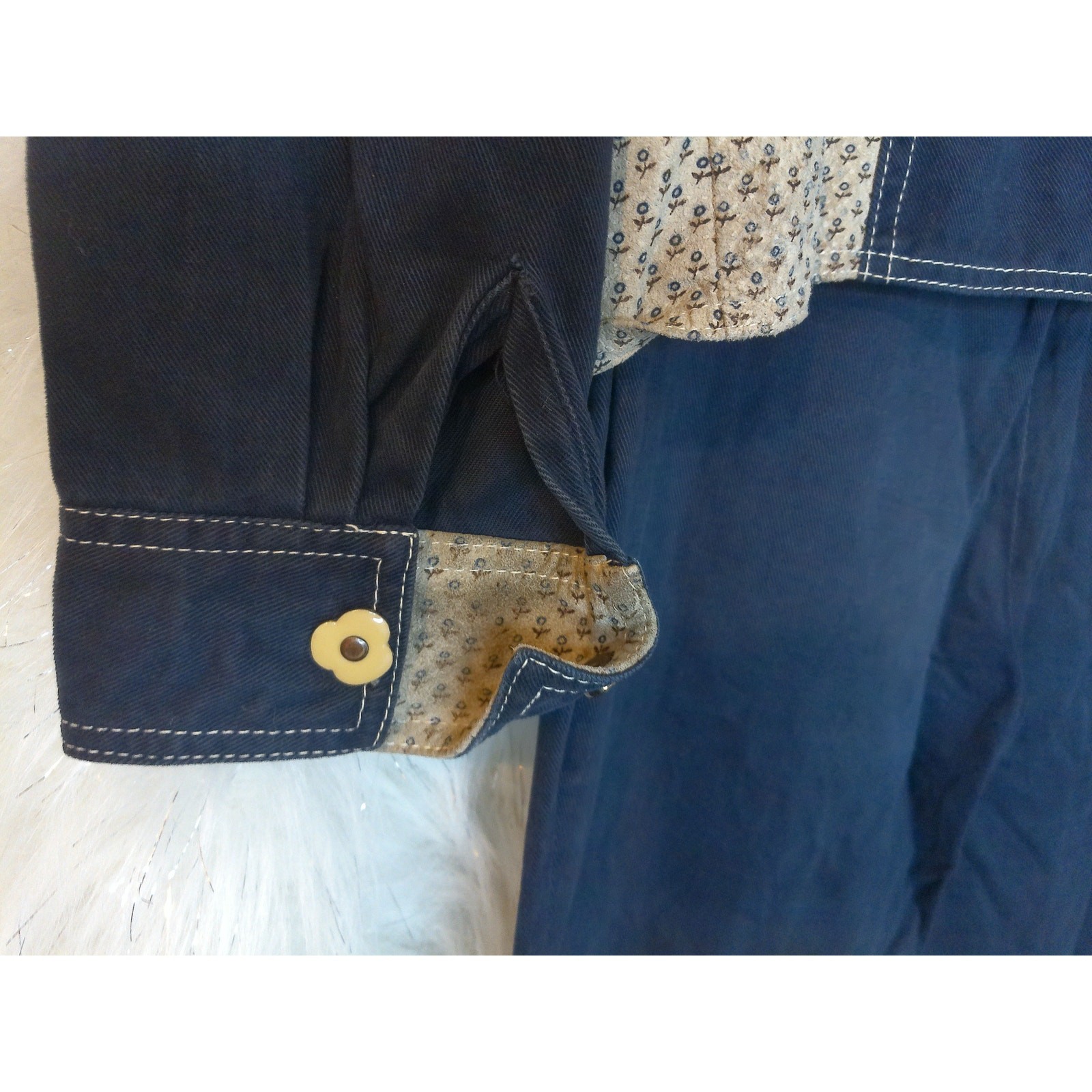 Vintage 70s Roncelli Blue Embossed Bell Bottom Set 13/14 Western Festival 1970s