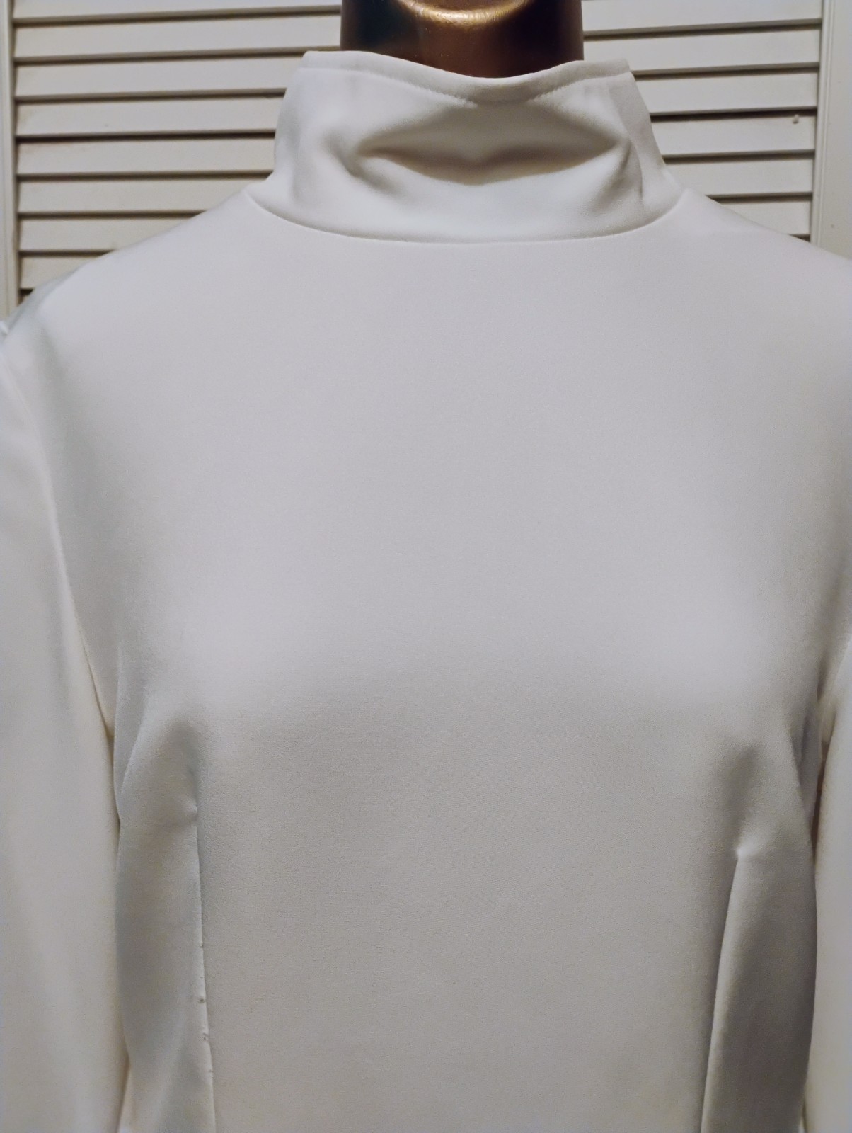 Funky Vintage 80s White Space Age Disco Bell Sleeves Pat Richards Mini Dress M L