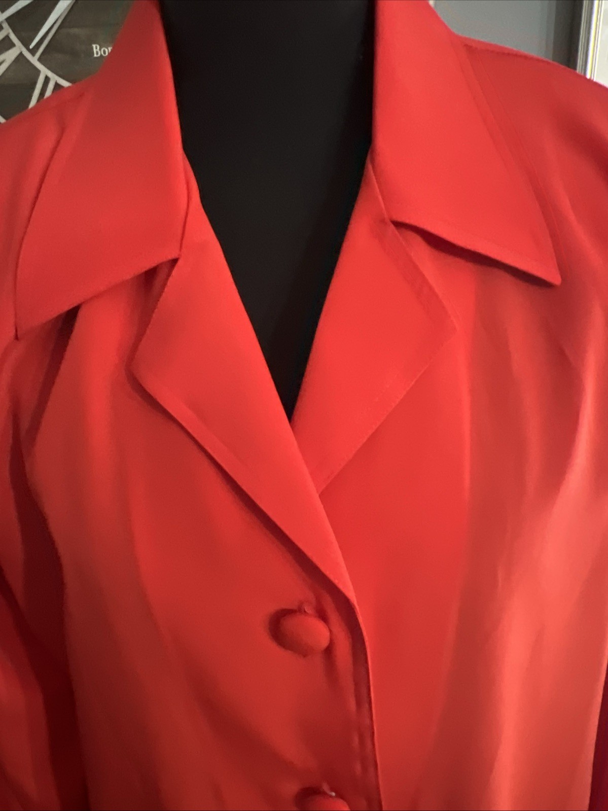 Women&rsquo;s Regina Porter Vintage Blouse 1980&rsquo;s Size 10 Bright Red Button Down