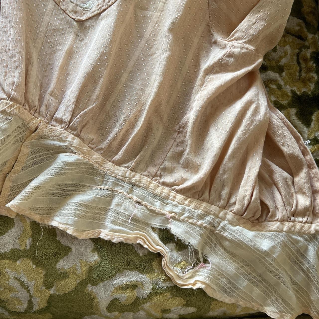 Antique Edwardian Blouse Wounded Bird 1900s XS