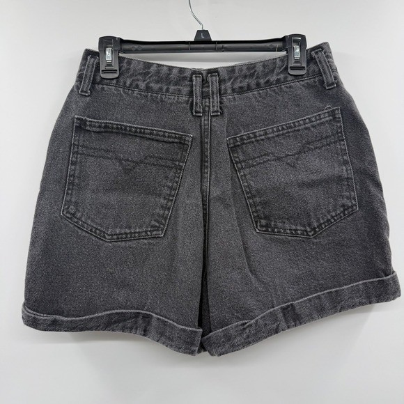 Vintage 90&rsquo;s Express EXP High Waisted black Denim Shorts USA Mom Jeans Sz 13/14