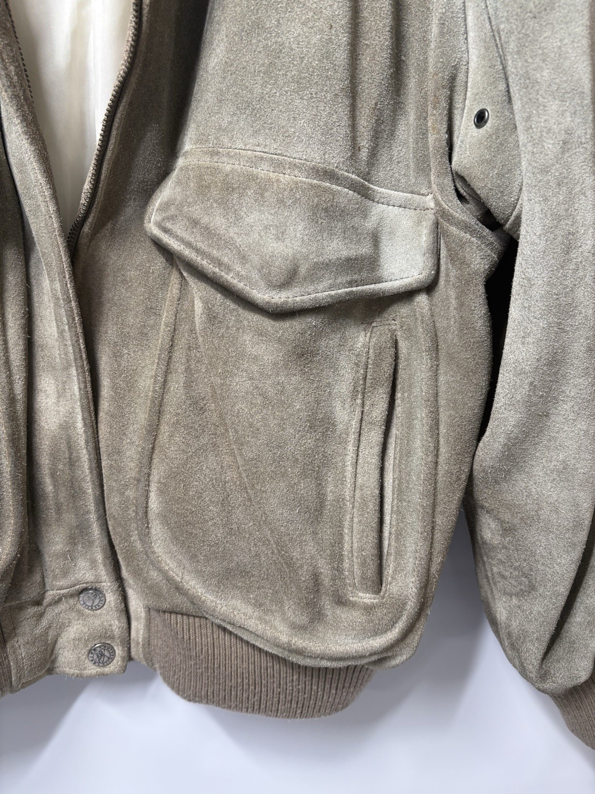 1970s Whipp Suede Bomber Jacket Shearling Fur Women’s Small Vintage Western