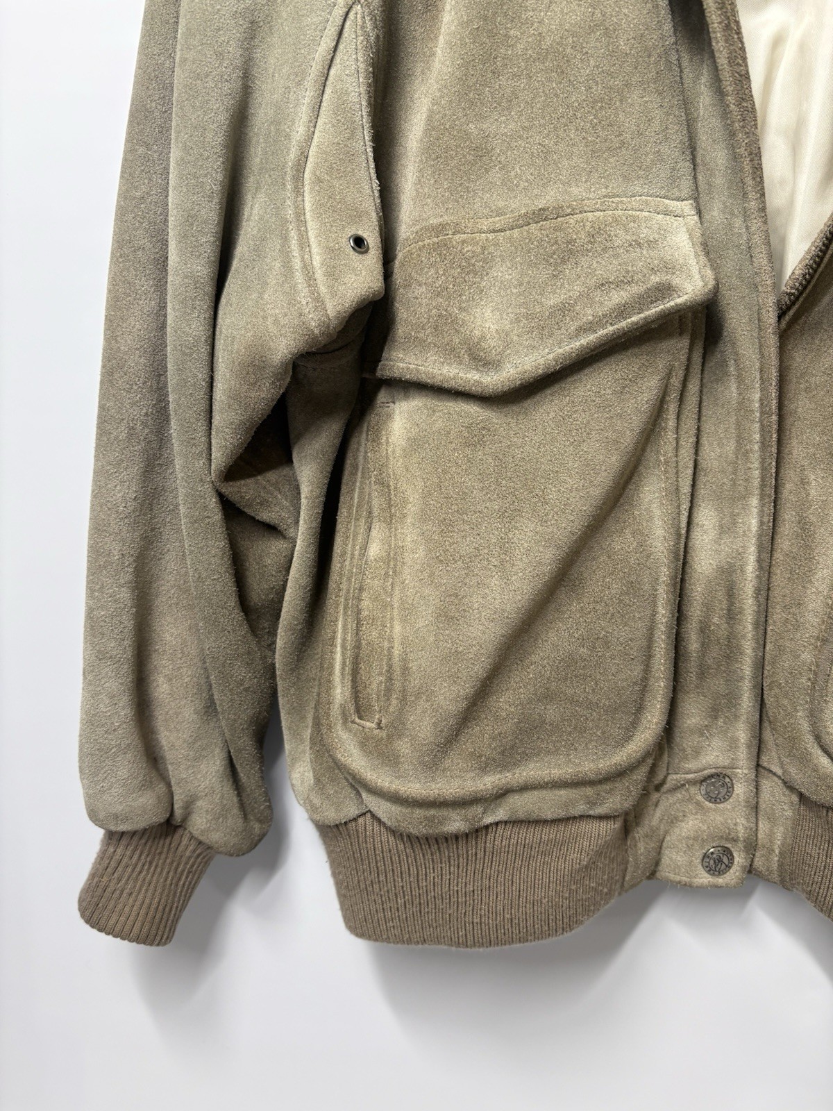 1970s Whipp Suede Bomber Jacket Shearling Fur Women’s Small Vintage Western