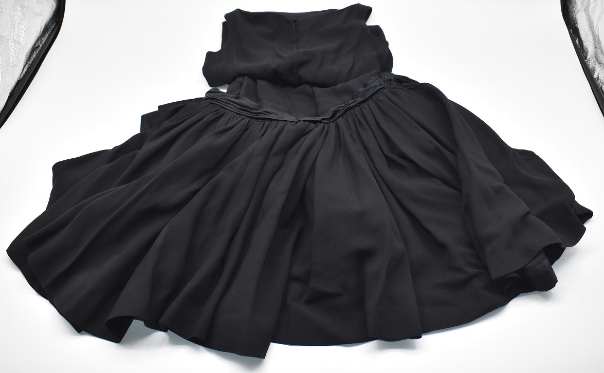 Vintage 1960s M&rsquo;amselle By Betty Carol Black Jackie O Style Cocktail Dress Size9