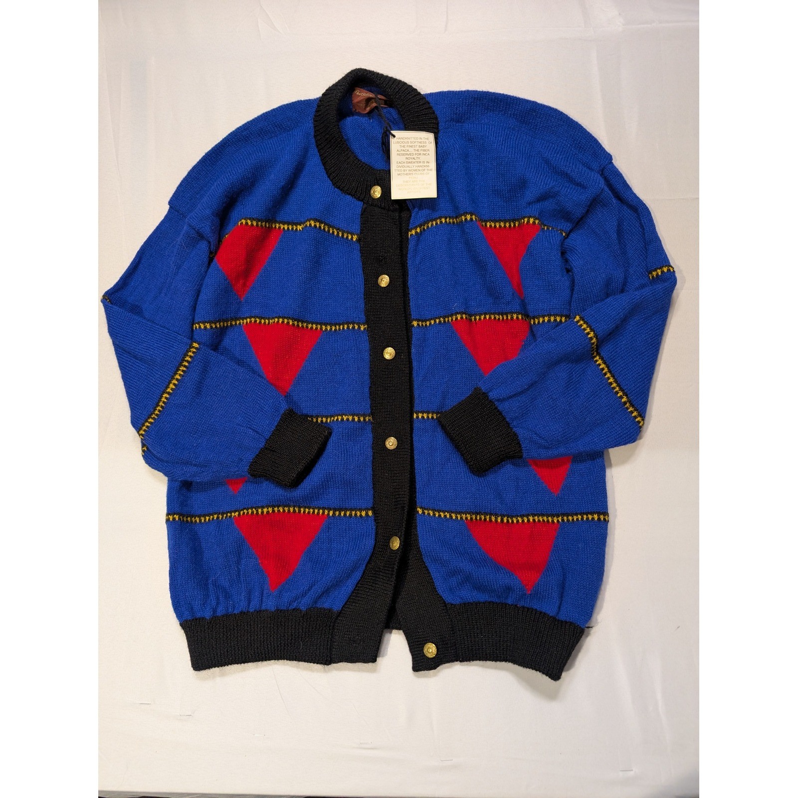 The Alice Marie Men&rsquo;s XL Collection Baby Alpaca Handknitted Cardigan Geometric