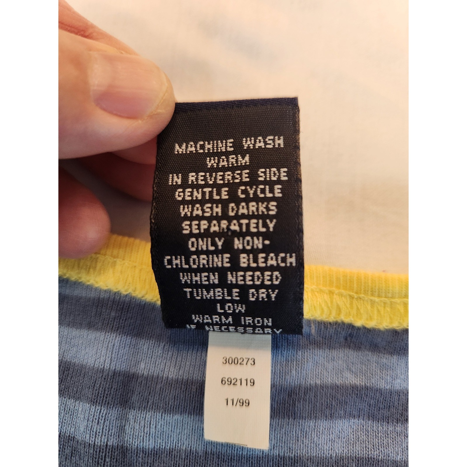Vintage Gap Blue Striped Raglan 3/4 Sleeve T-Shirt Yellow Ringer XL Y2K 90s