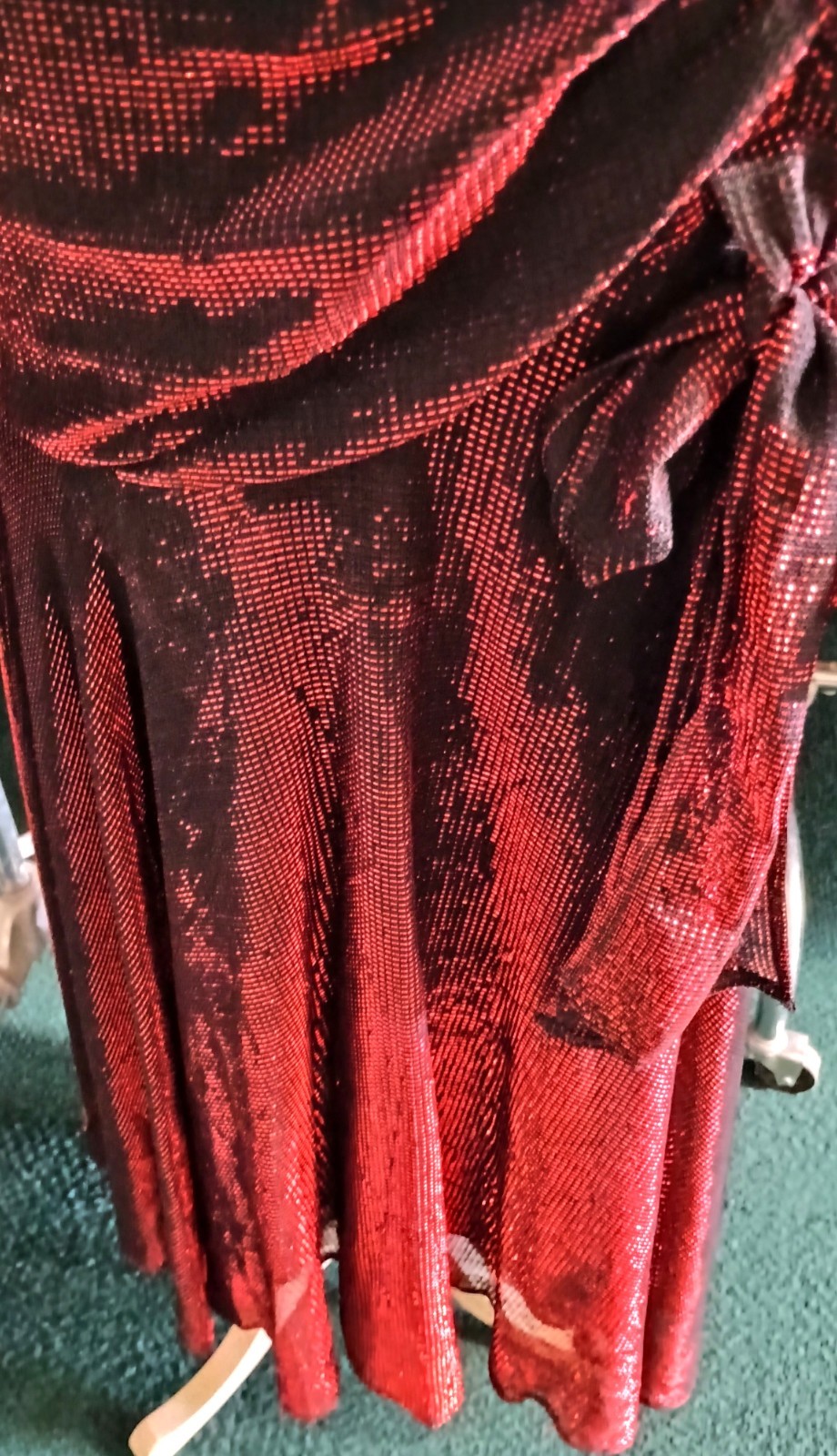 Vintage 80&rsquo;s Cher Jacque Dressy Red/Black Sexy Ruched Special Occasion Gown Med