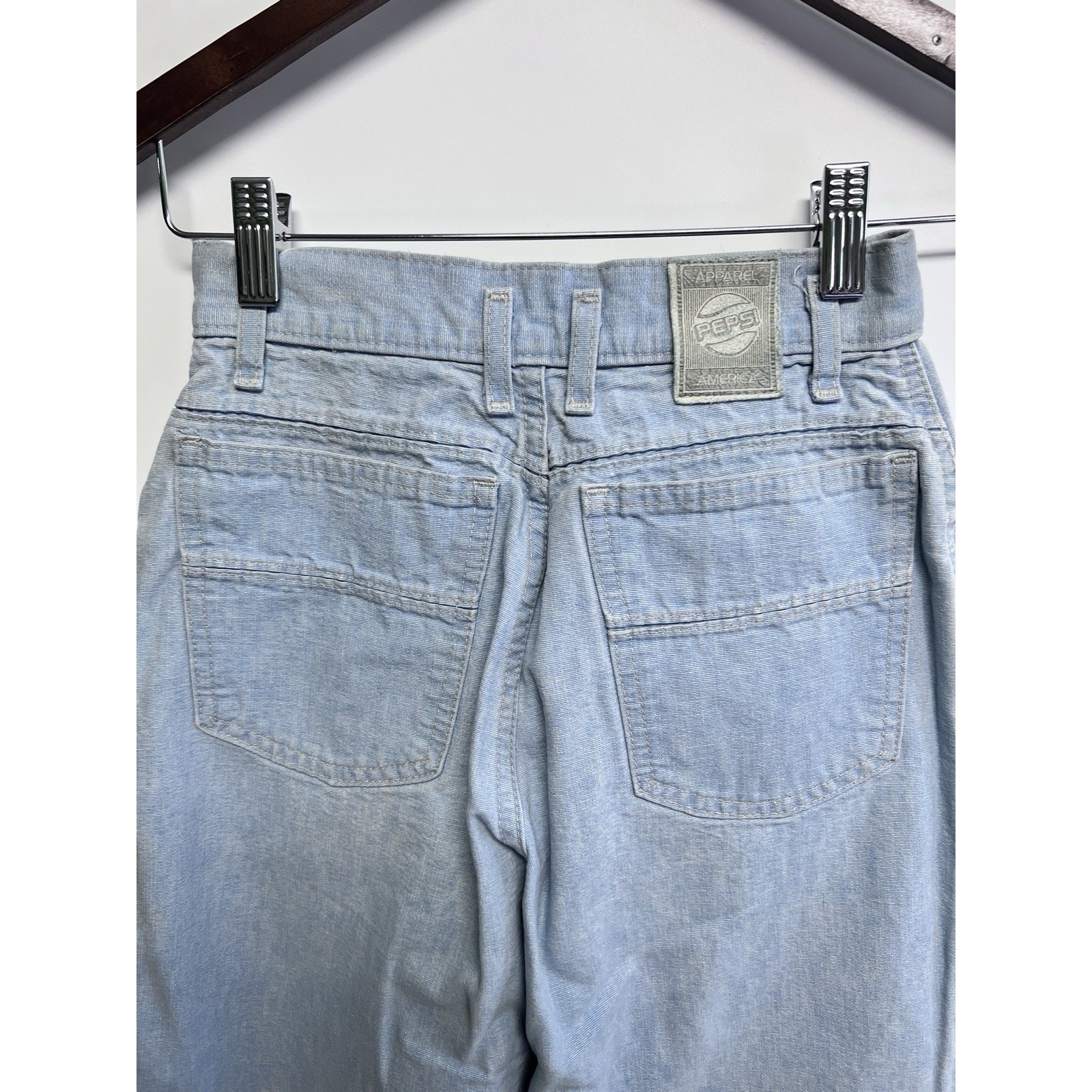Vintage Pepsi Cola Womens Jeans 24×28 Made In USA Mom 80s Light Wash High Rise