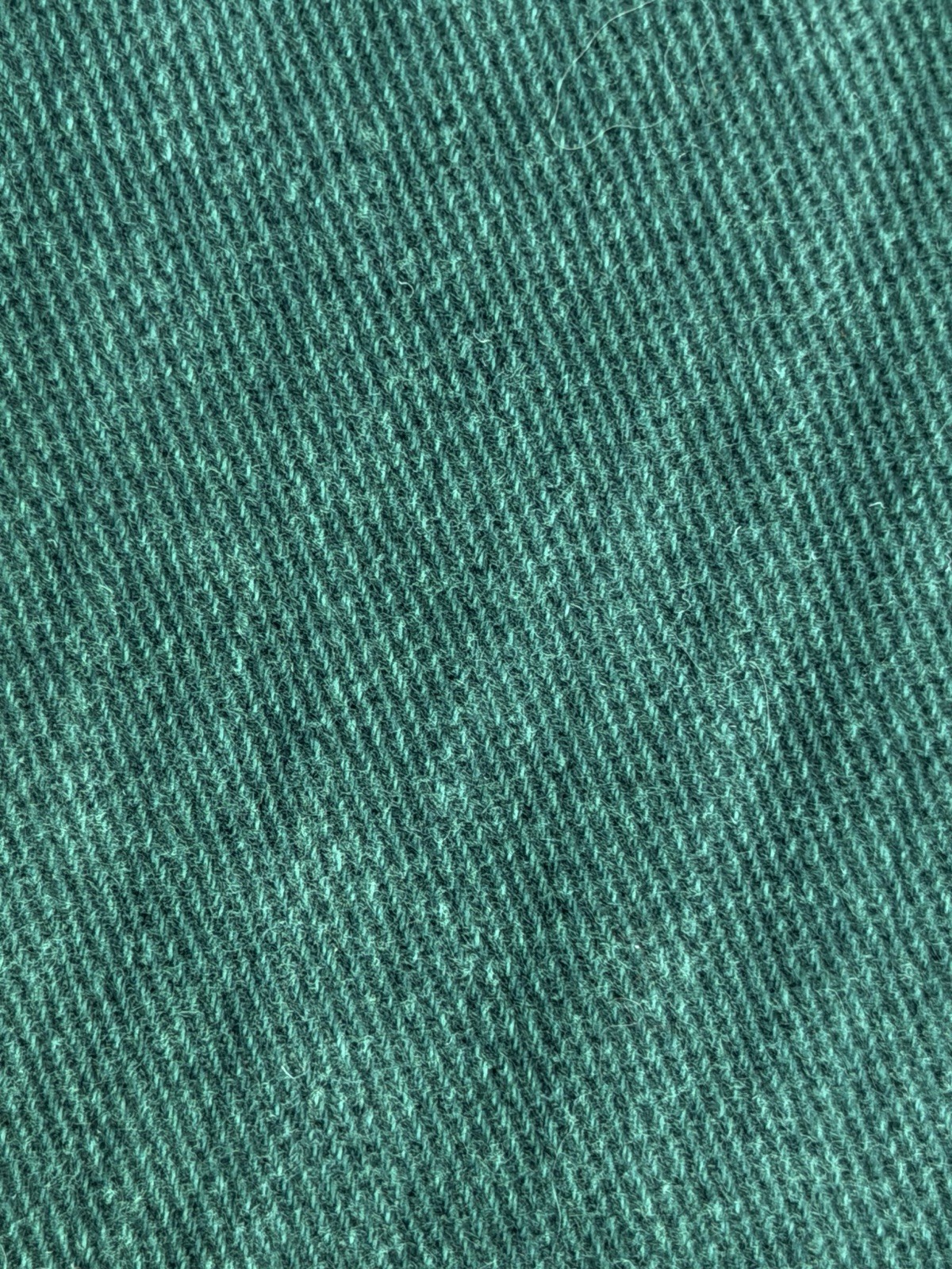 Vintage c1974 Forest Green Flared Pants Jeans Brushed Twill EUC 28” x 43.75”