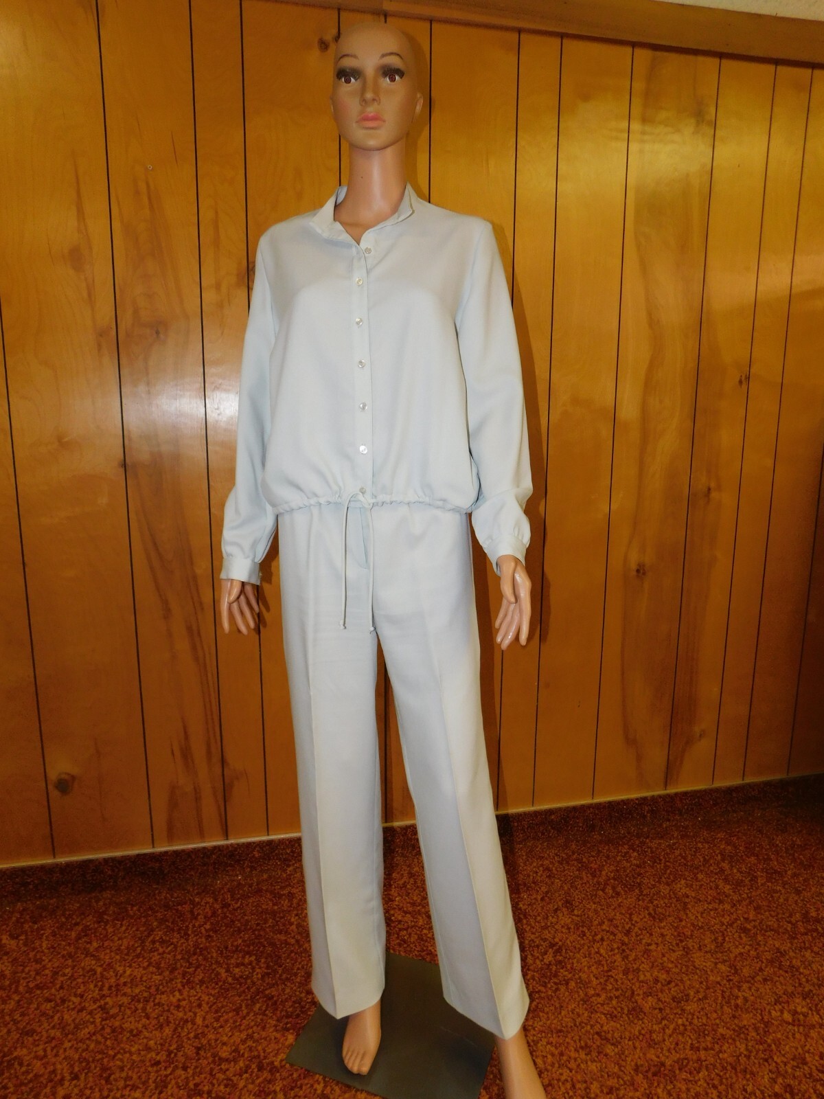 Vintage BROWNSTONE STUDIOS Gray Pants and Blouse Set Waist 29-31&Prime;