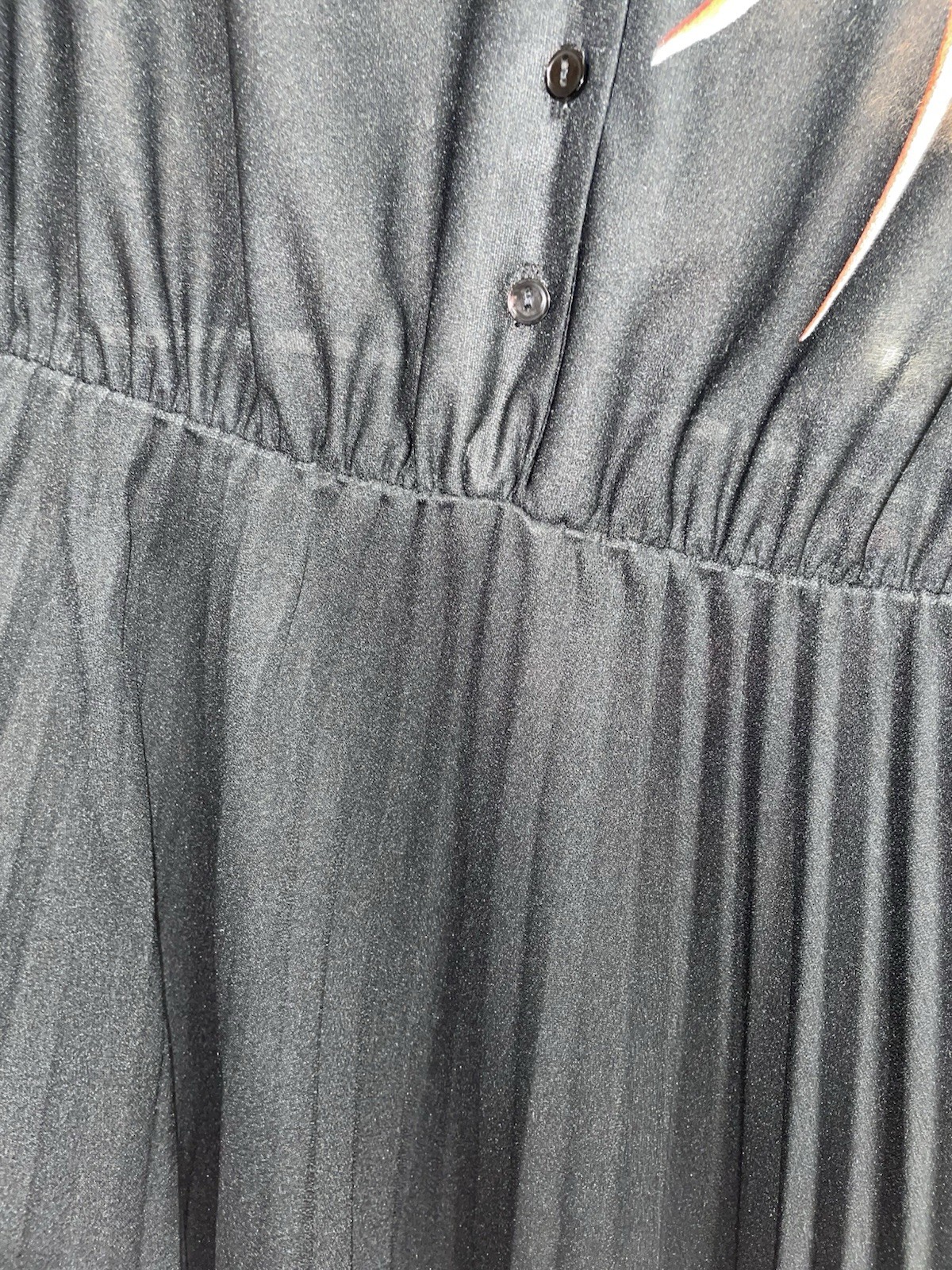 Vtg 70s does 1940s Sheer Plunging Midi Dress Med? No Tag See Measurements