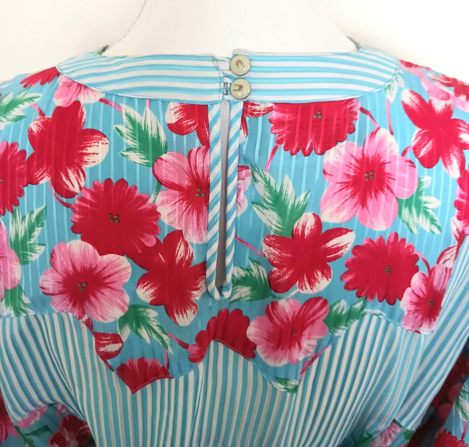 VTG 80s Diane Freis Floral Print Belted Midi Dress Georgette Fabric Hong Kong