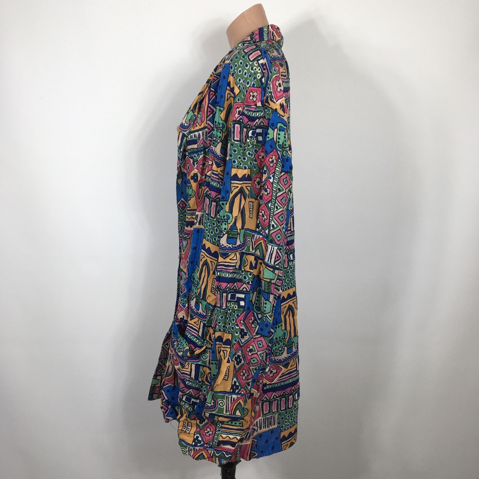 VTG 80S UNITS LIMITED EDITION Geometric Loud Slub Boyfriend Blazer Oversized OS