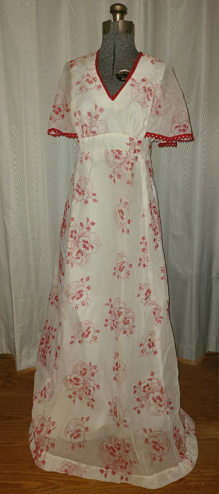 Authentic vintage 1950s party dress, full length, Small/Medium, Handmade