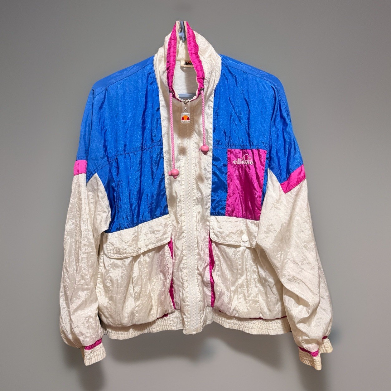 Ellesse Windbreaker Jacket Women&rsquo;s Size 1 Colorful Vintage 1980s SEE DESCRIPTION