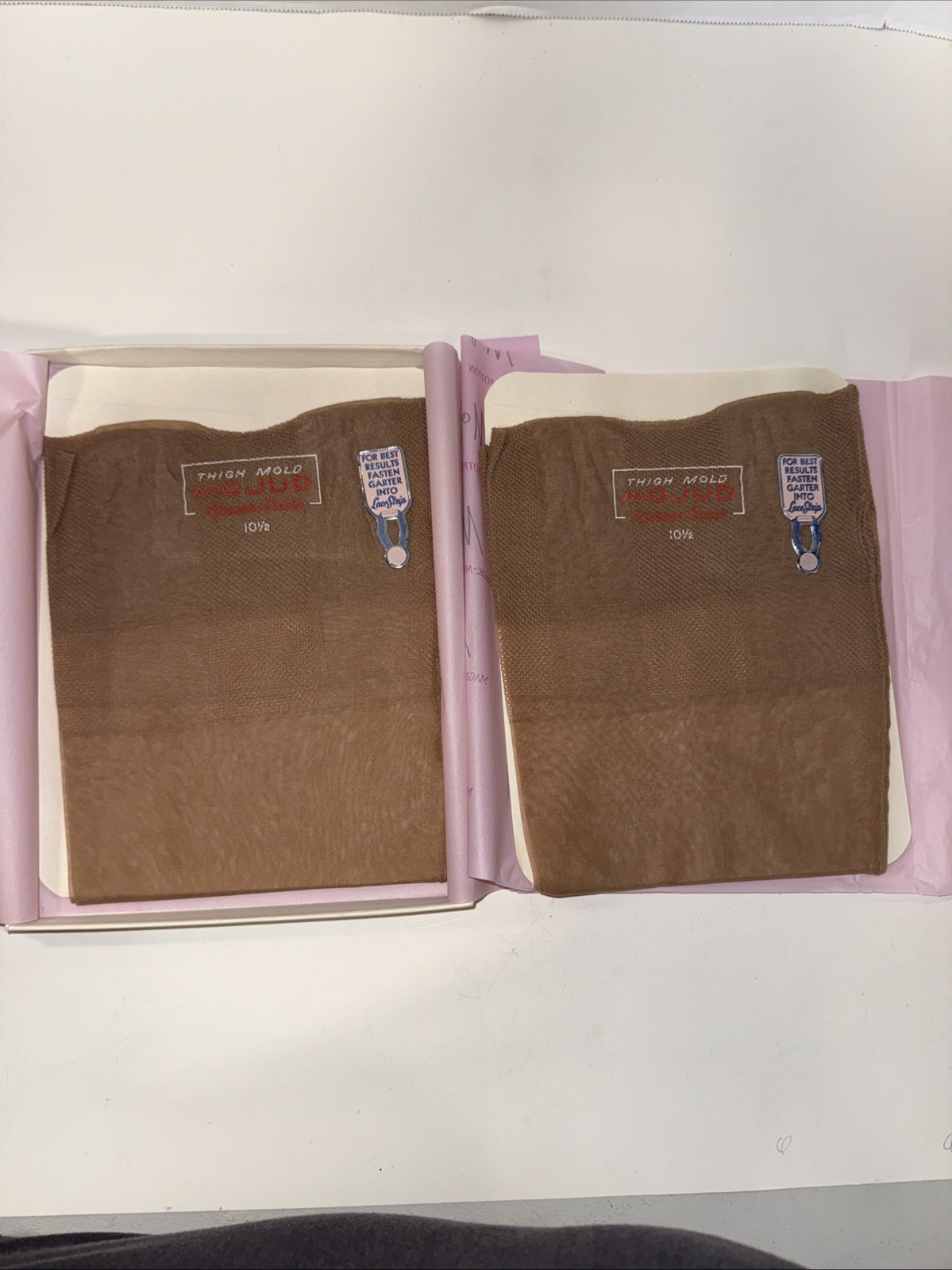 Vintage Mojud Magic-Motion Nylon Stocking Sz 10.5 Lot Of 2 Reinforced Toe