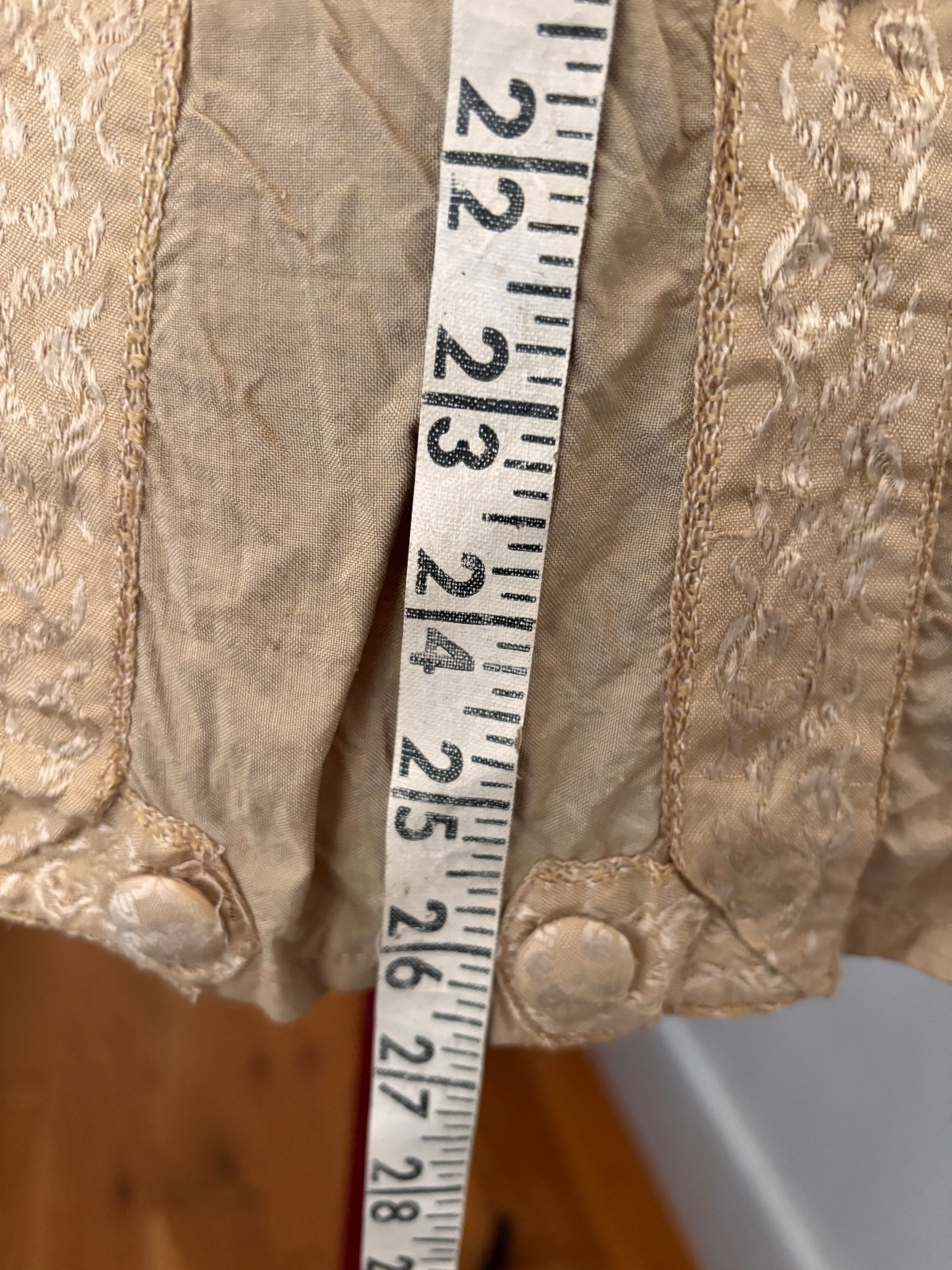 Antique Edwardian Silk Bodice Jacket Ivory Brocade Trim 1900 Victorian Renfaire