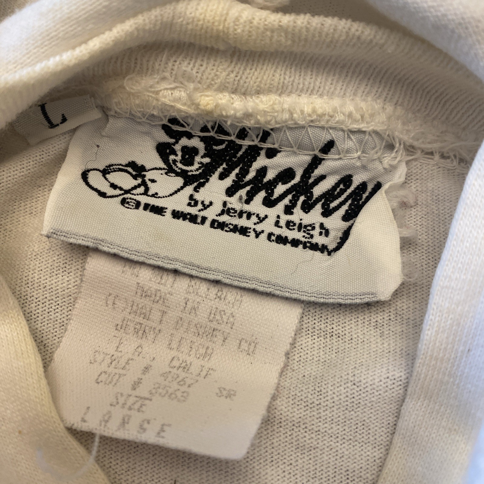 Vintage 90s Disney Mickey Mouse Pullover Hoodie Jerry Leigh USA Lg Unisex