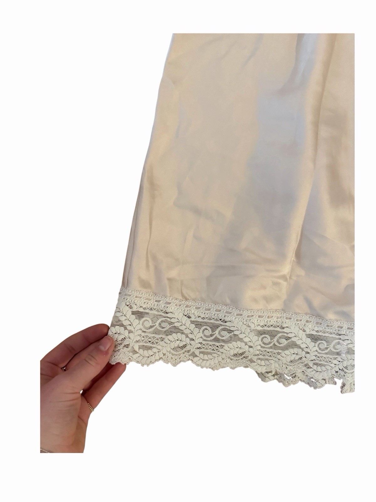 Christian Dior Beige Lace Trim Vintage Slip Regular Size Type Lace Fabric